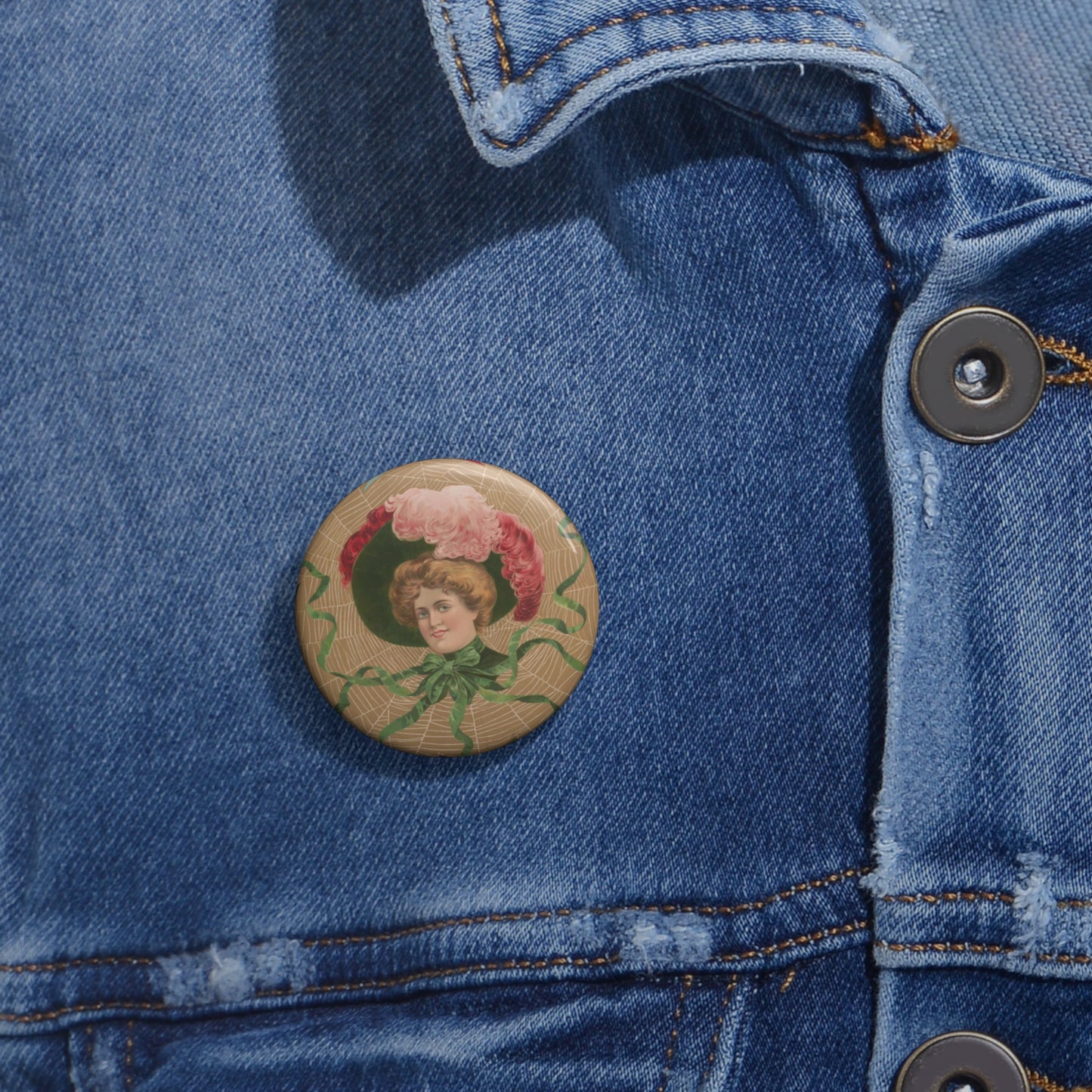 College widow - Print, Library of Congress collection Pin Buttons with Crisp Design
