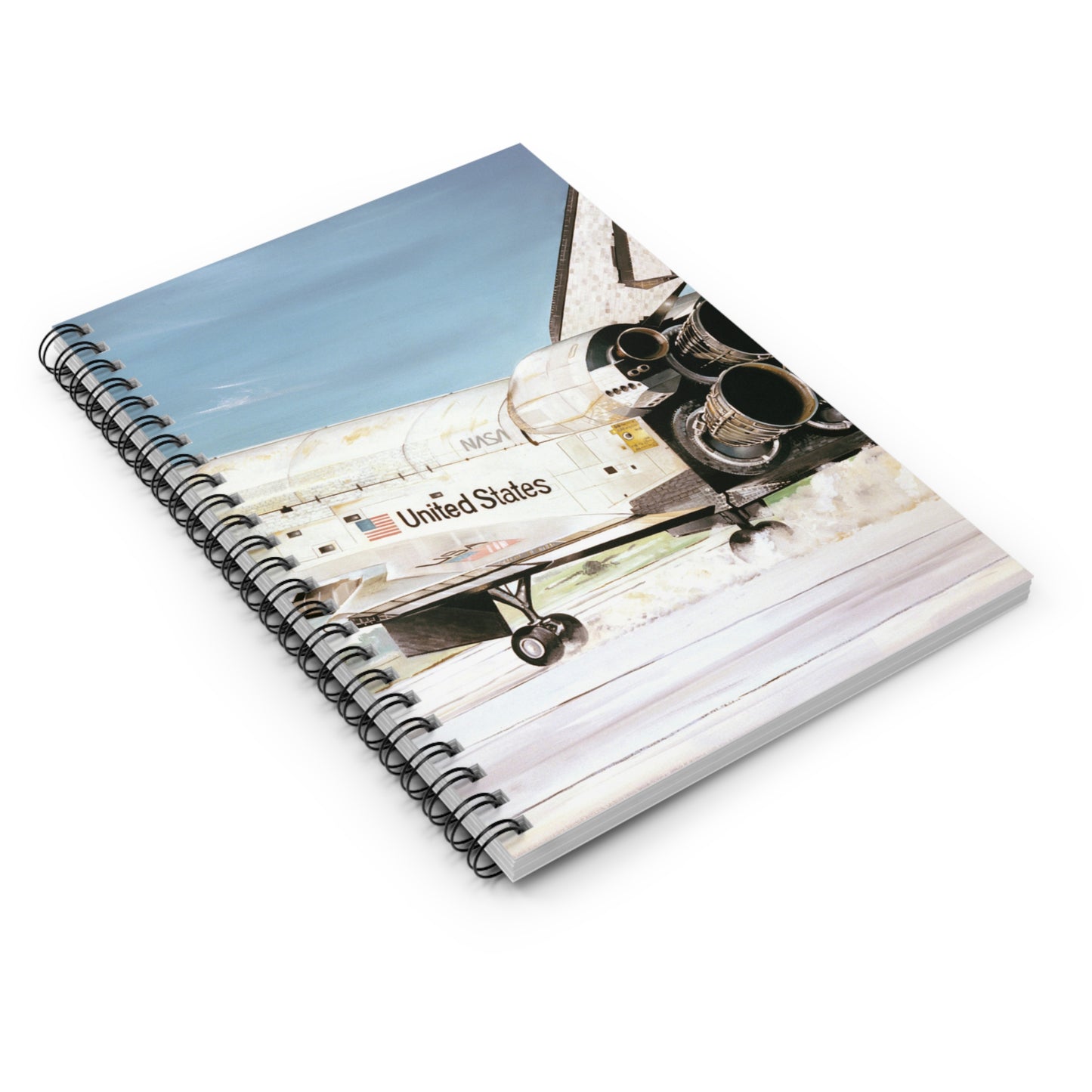 A hand sketched illustration by: US Air Force (USAF) Art Collection. Artist: Paul R. Jones. Artwork:"Challenger" Spiral Bound Ruled Notebook with Printed Cover