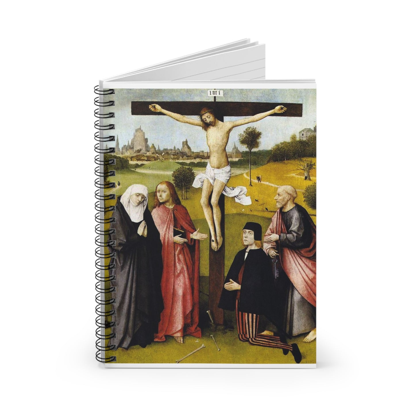 Hieronymus Bosch - CrucifixionWithADonorBosch Spiral Bound Ruled Notebook with Printed Cover
