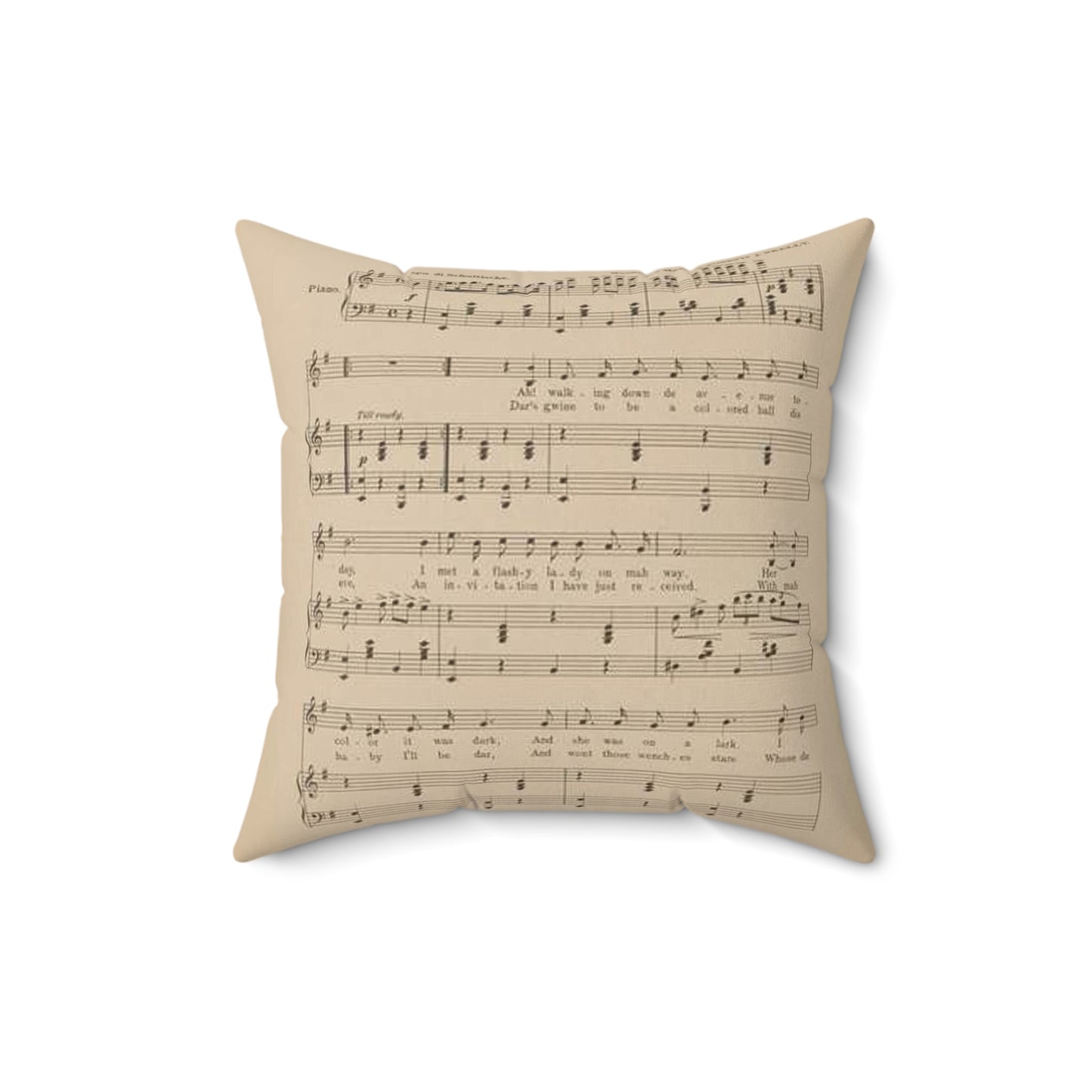 A new gal just in town - Public domain sheet music scan Decorative Accent Square Pillow