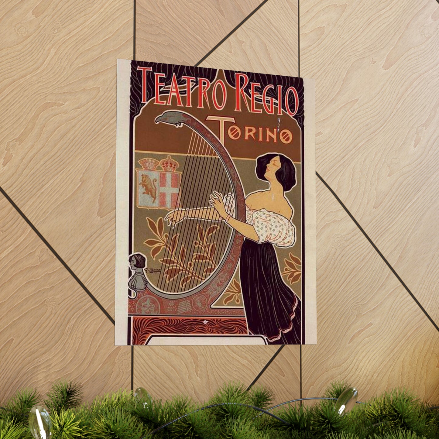 Affiche italienne pour le "Théâtre royal de Turin" High Quality Matte Wall Art Poster for Home, Office, Classroom