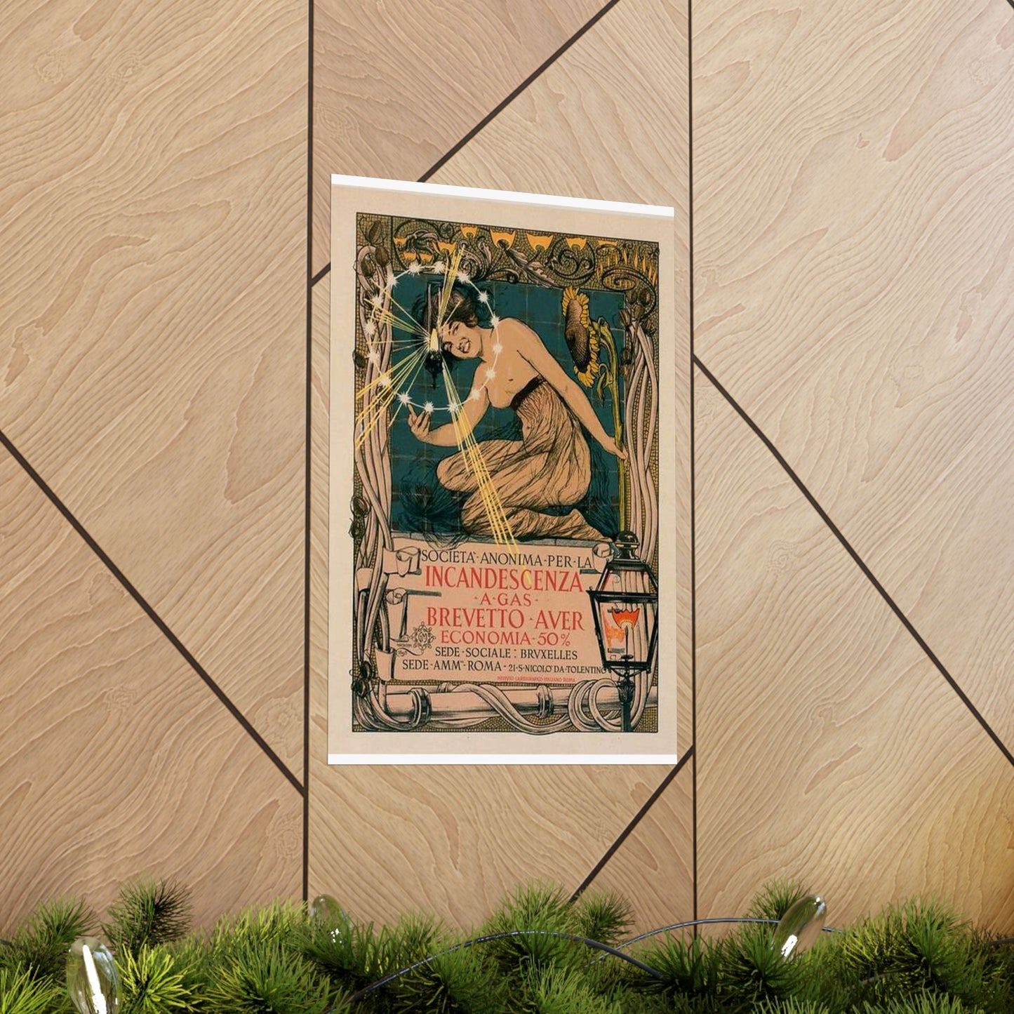 Affiche italienne pour l' "Incandescence par le Gaz, Système Auer" High Quality Matte Wall Art Poster for Home, Office, Classroom