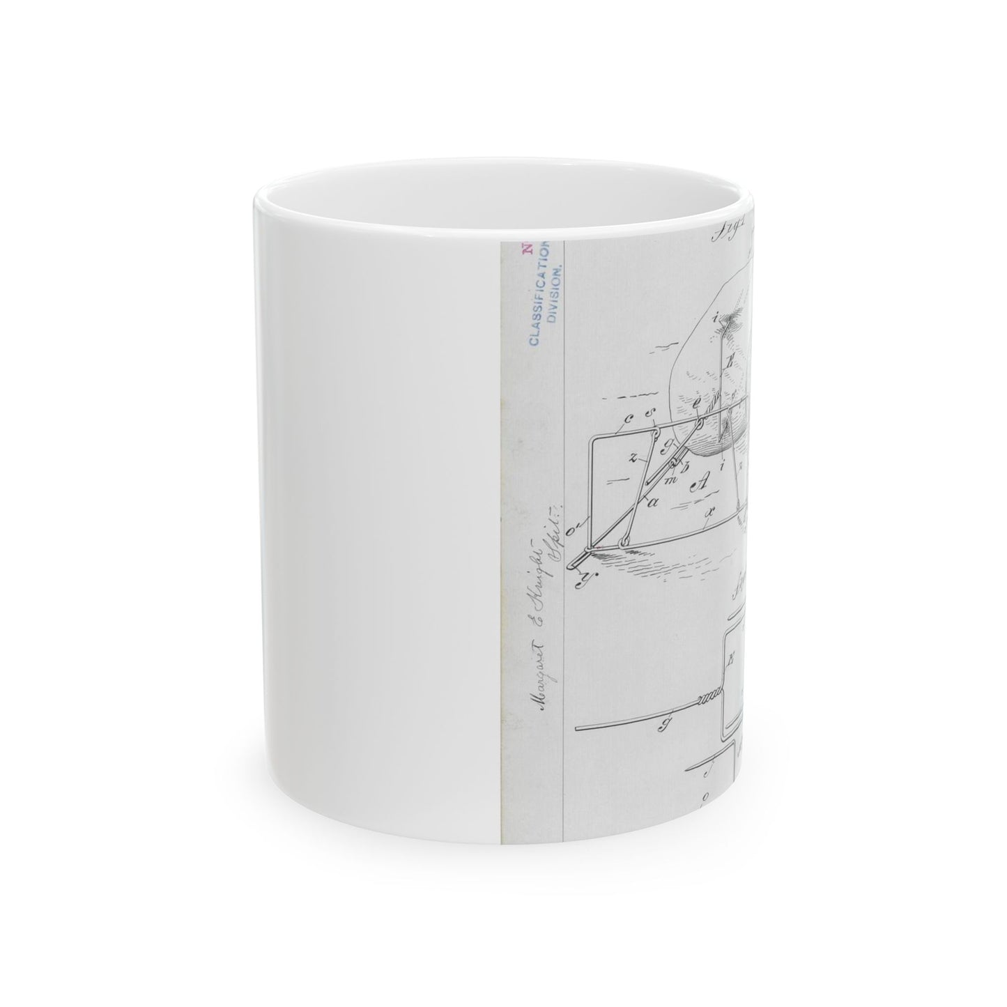 Patent drawing - for M. E. Knight's Spit Public domain image Beautiful Novelty Ceramic Coffee Mug 11oz