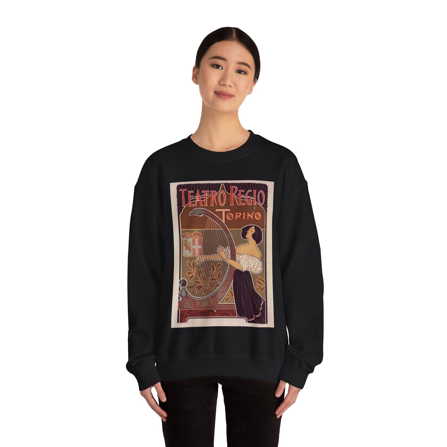 Affiche italienne pour le "Théâtre royal de Turin" Black Heavy Blend Adult Crew Neck SweatShirt