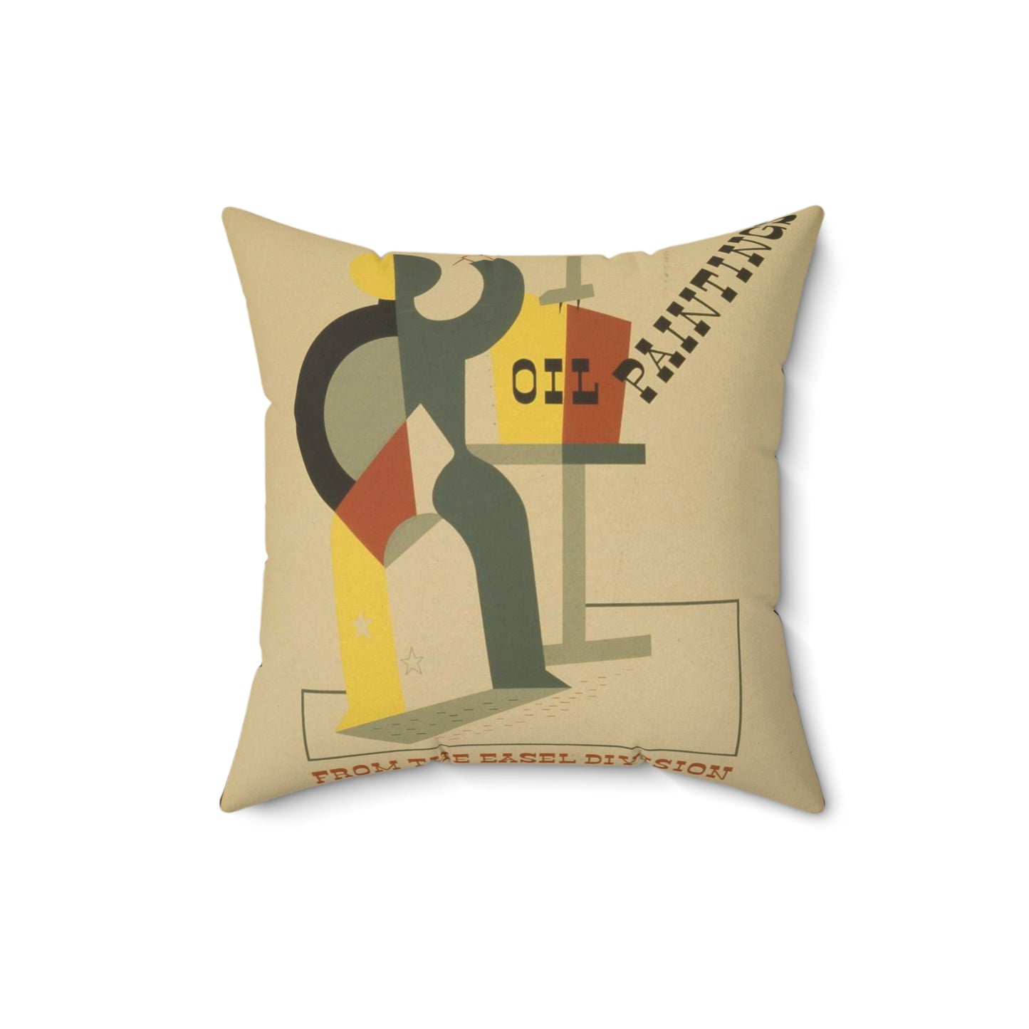 Exhibition Oil paintings from the easel division : N.Y.C. WPA Art Project, Work Projects Administration. Decorative Accent Square Pillow
