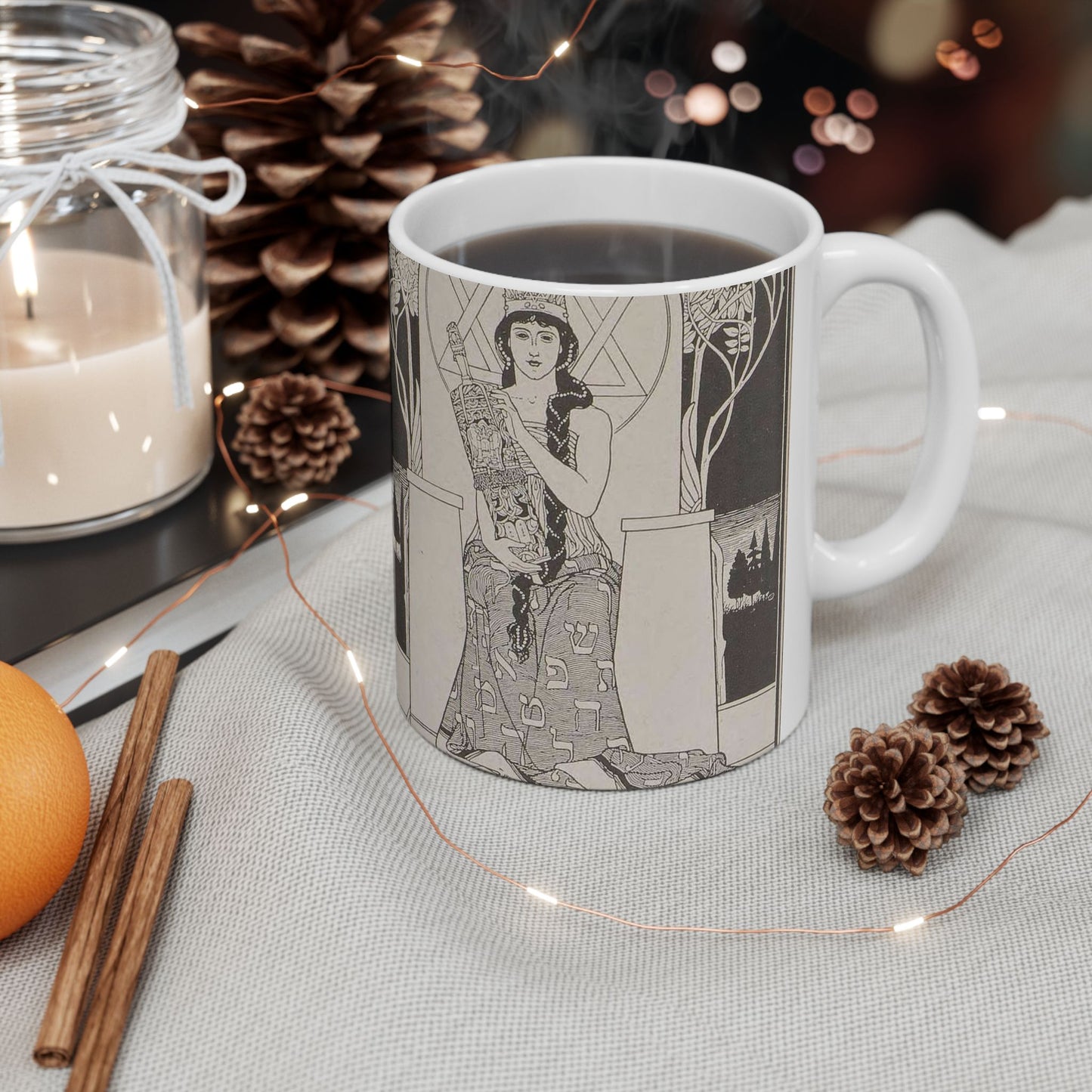 Juda 13 - Art nouveau public domain image Beautiful Novelty Ceramic Coffee Mug 11oz