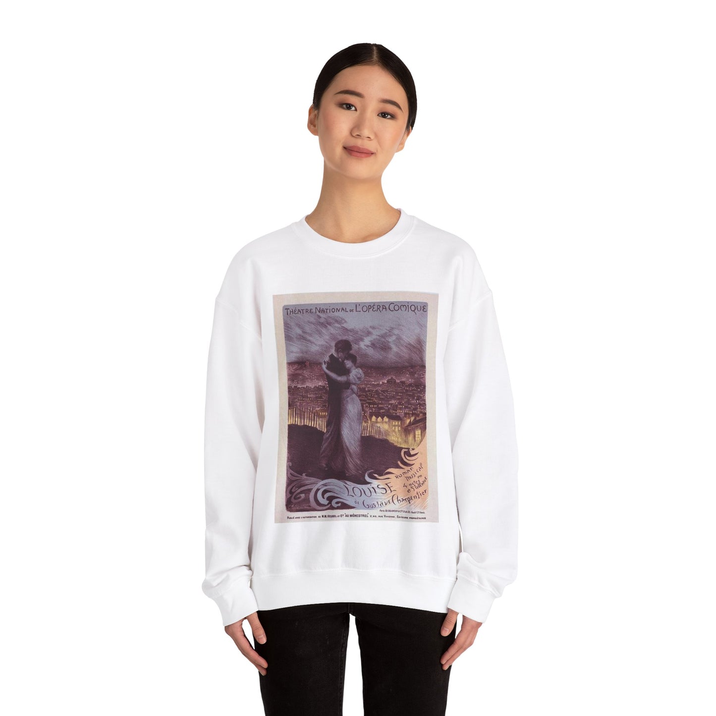 Affiche pour l'Opéra-Comique "Louise". White Heavy Blend Adult Crew Neck SweatShirt