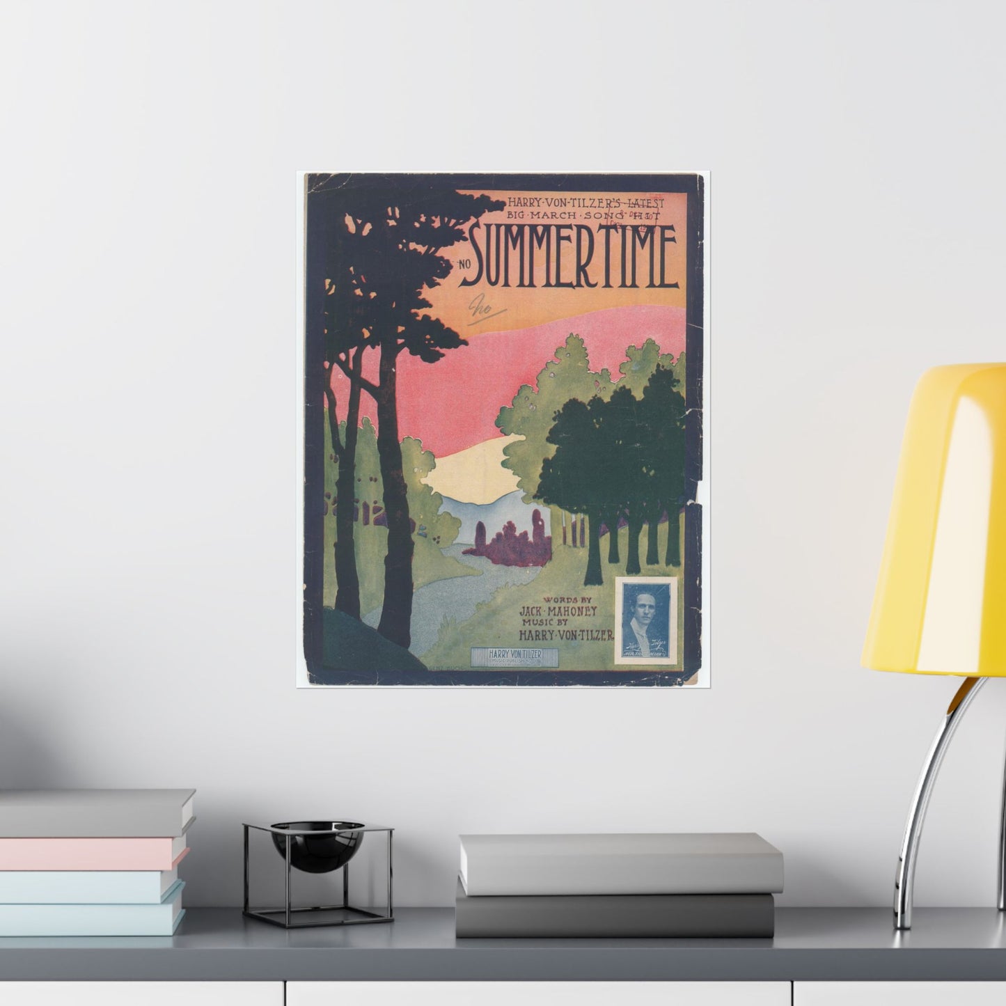 Summertime, musical notation - Public domain American sheet music High Quality Matte Wall Art Poster for Home, Office, Classroom