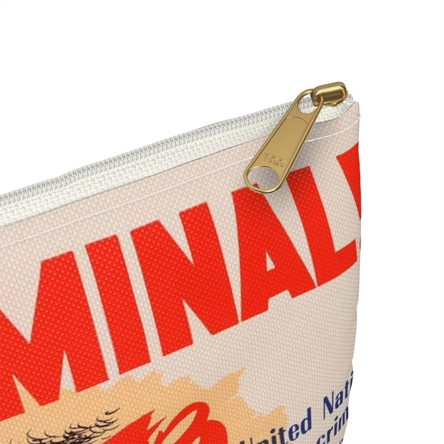 Stop Criminal!, Cold War American Propaganda poster Large Organizer Pouch with Black Zipper