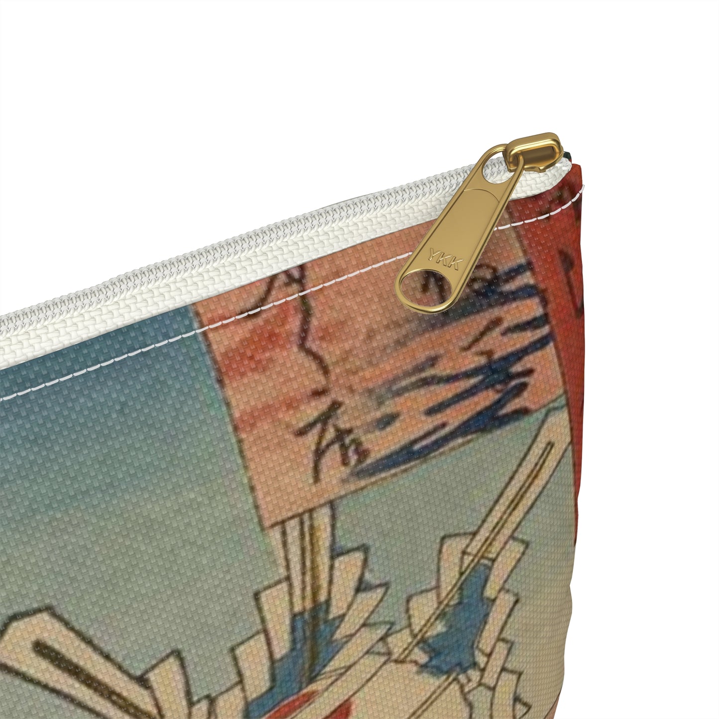 Gajō icchō, Ando Hiroshige - Public domain portrait drawing Large Organizer Pouch with Black Zipper