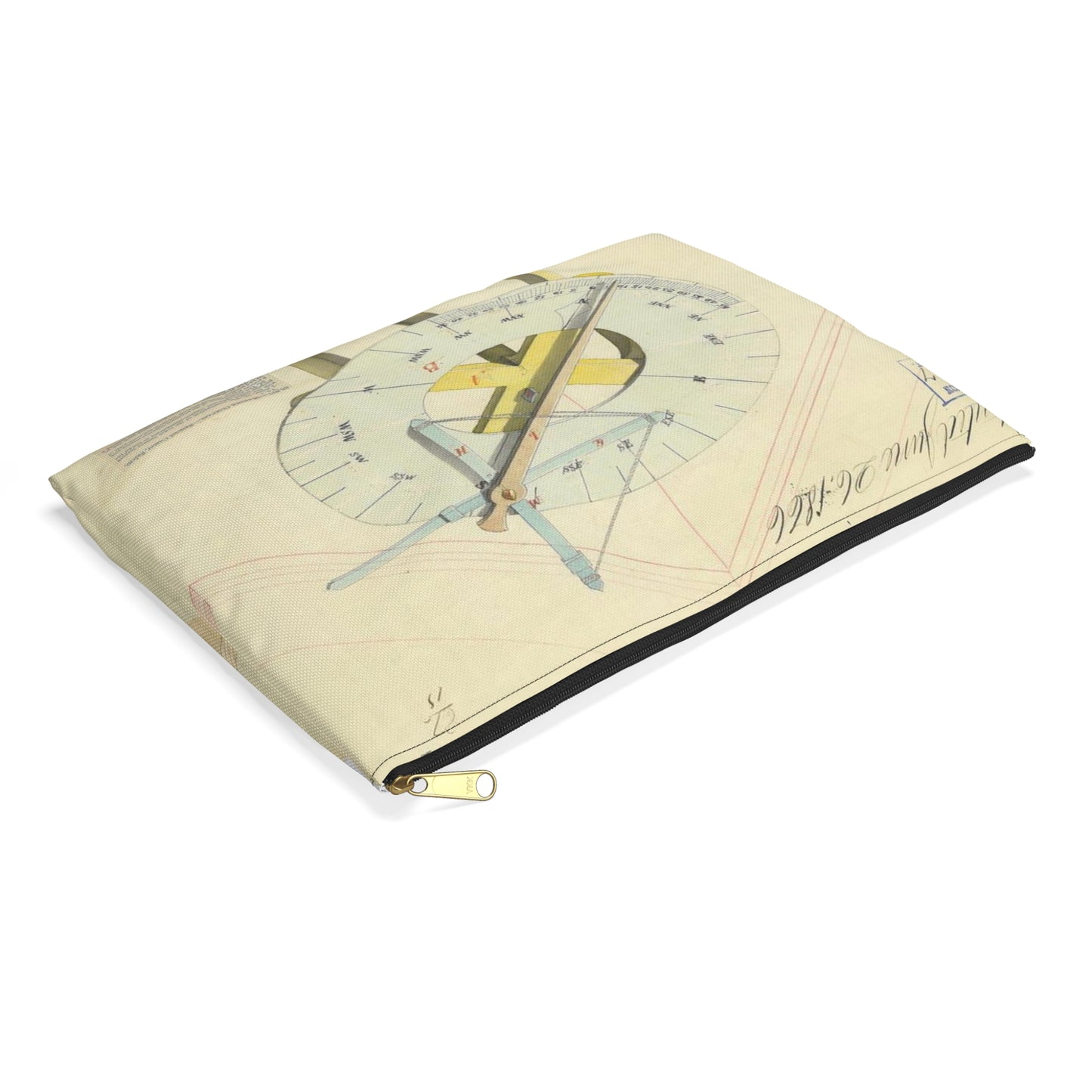 Patent drawing - Drawing of Marine Compasses Public domain image Large Organizer Pouch with Black Zipper