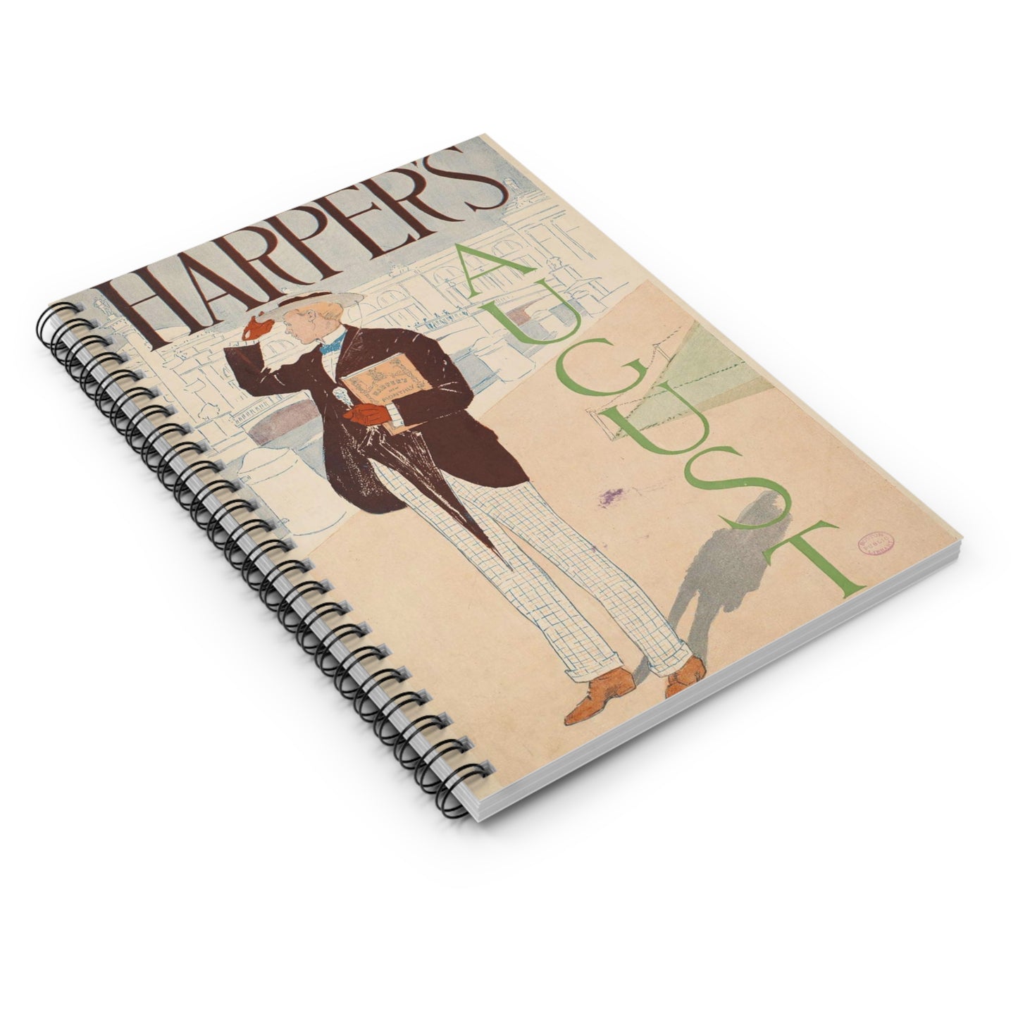 Edward Penfield, Harper's August Spiral Bound Ruled Notebook with Printed Cover