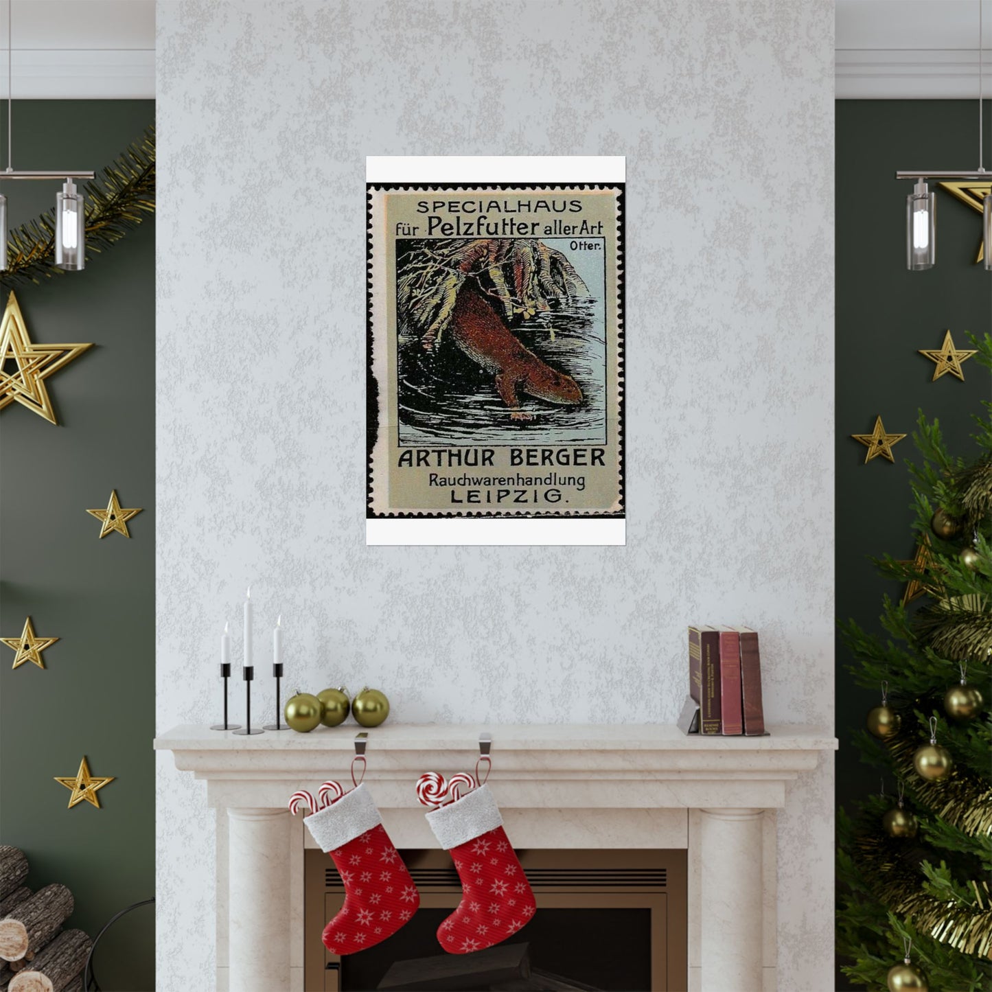 Arthur Berger, fur trader in Leipzig, c. 1910, brand advertisings (07) High Quality Matte Wall Art Poster for Home, Office, Classroom