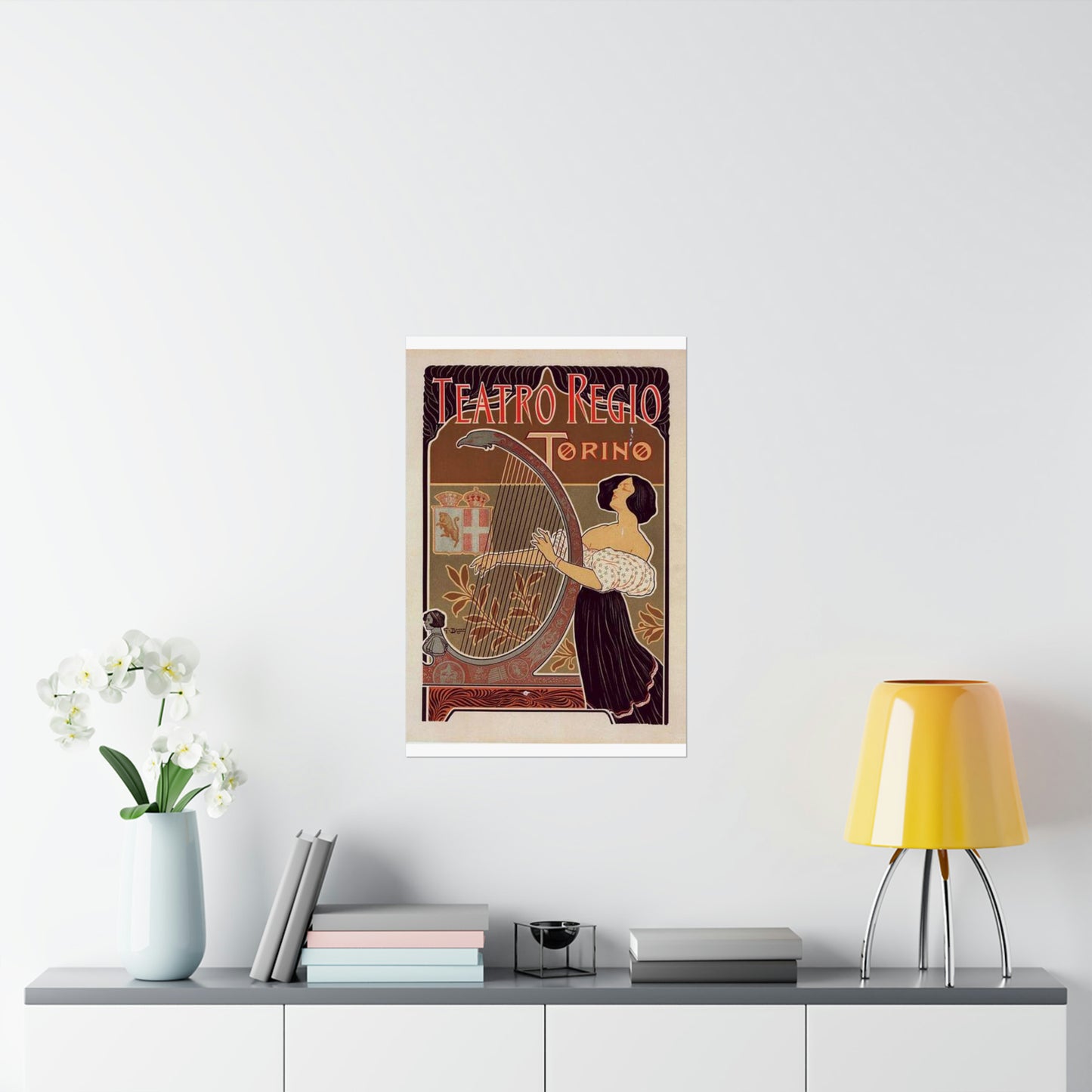 Affiche italienne pour le "Théâtre royal de Turin" High Quality Matte Wall Art Poster for Home, Office, Classroom