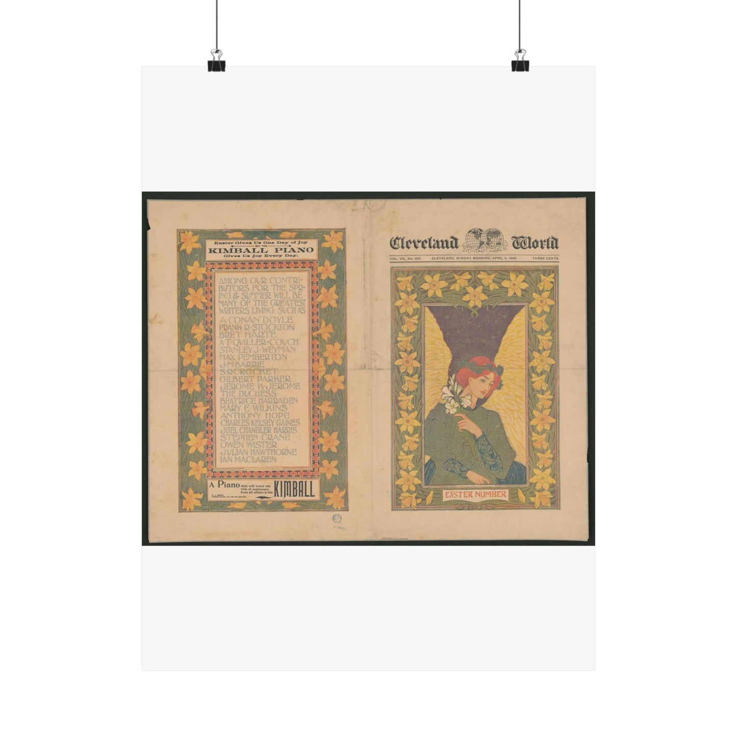 Louis Rhead - Cleveland World - Easter number LCCN2002715846 High Quality Matte Wall Art Poster for Home, Office, Classroom