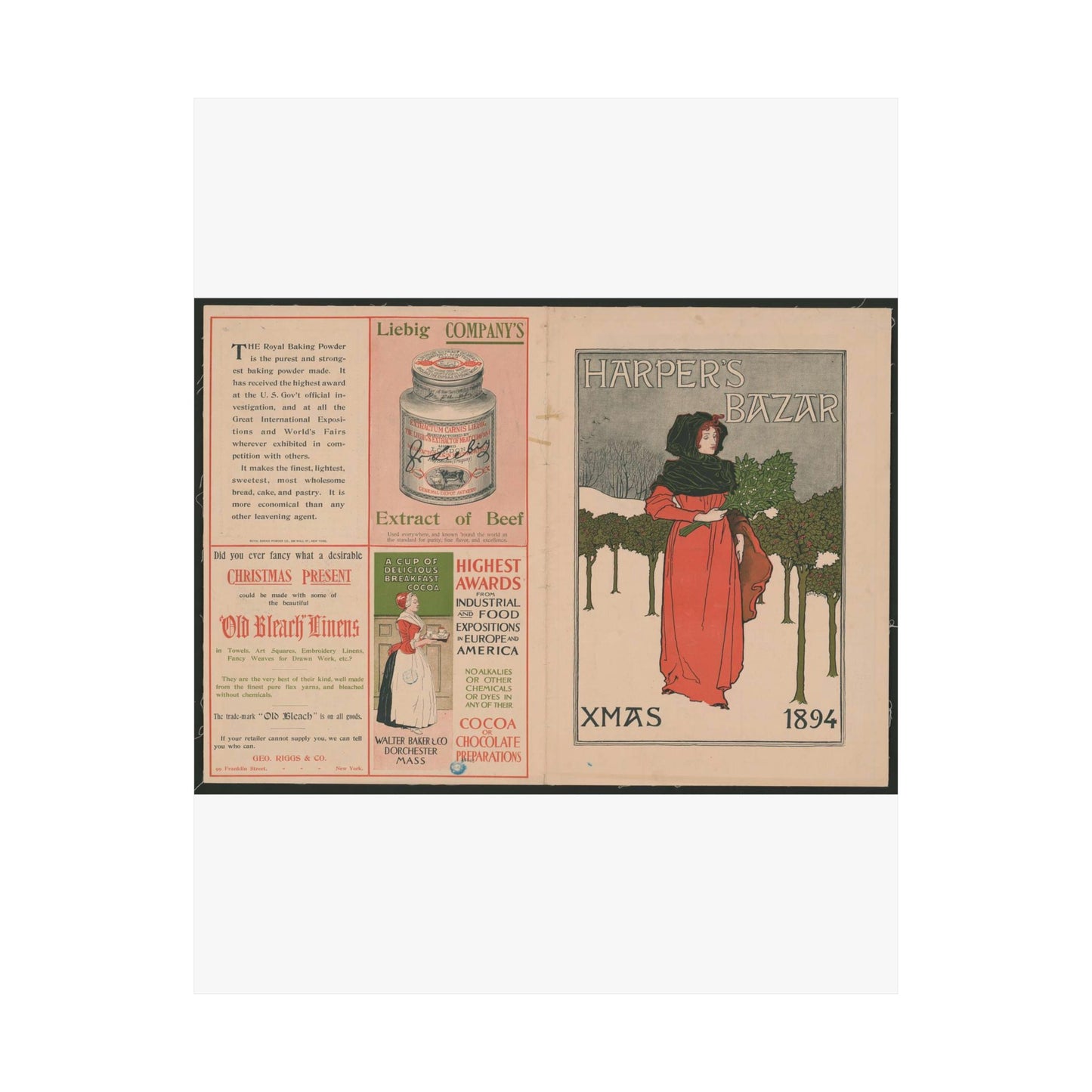 Louis Rhead - Harper's Bazar, Xmas 1894 LCCN2015646920 High Quality Matte Wall Art Poster for Home, Office, Classroom