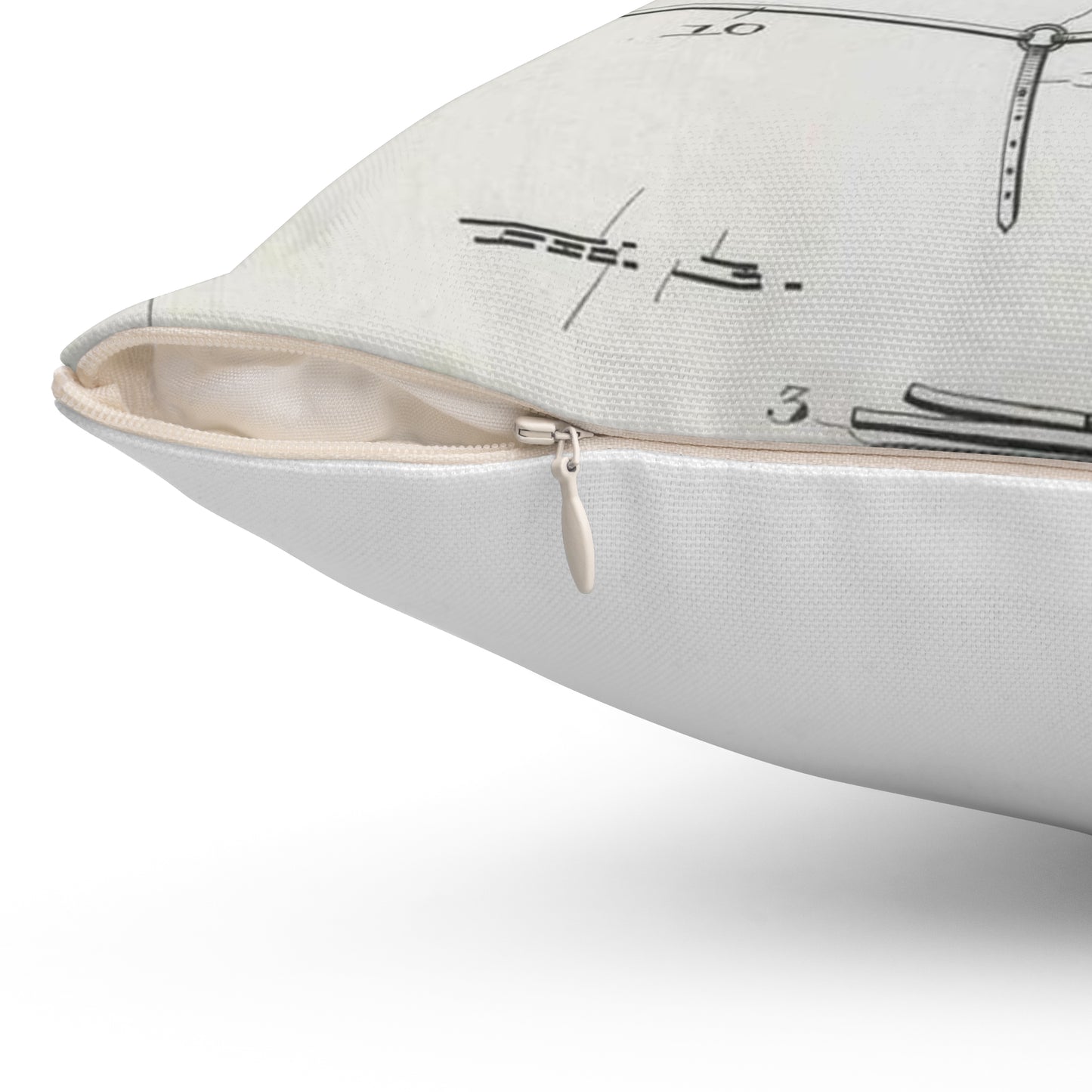 Patent drawing - for J. H. Snapp's Racing Harness Attachment Public domain image Decorative Accent Square Pillow