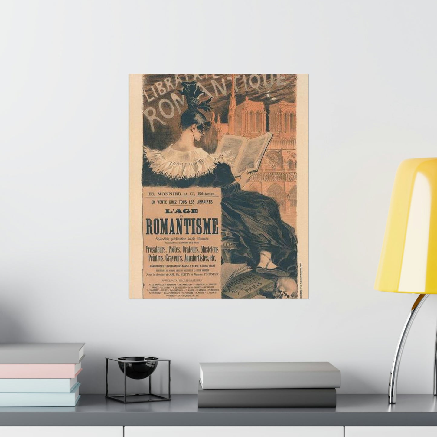 Affiche pour la "Librairie Romantique". High Quality Matte Wall Art Poster for Home, Office, Classroom