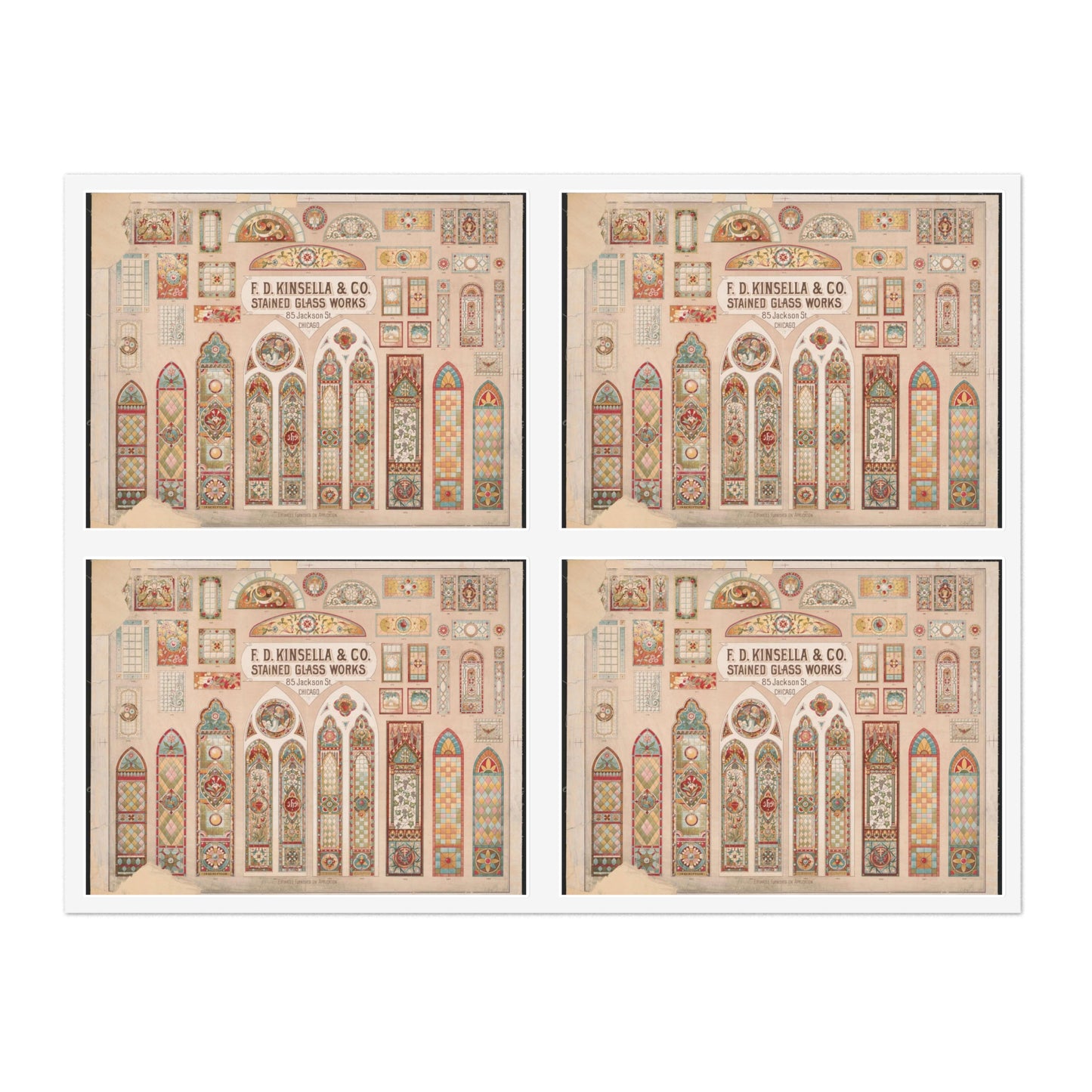 F.D. Kinsella & Co., stained glass works Laminated UV Protective Vinyl Stickers