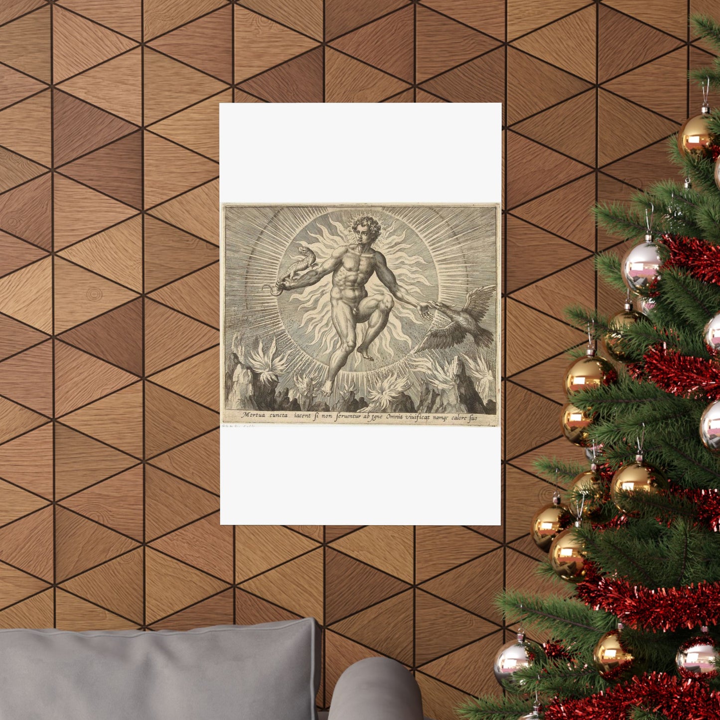 Adriaen Collaert - Vuur - Engraving, Public domain image High Quality Matte Wall Art Poster for Home, Office, Classroom