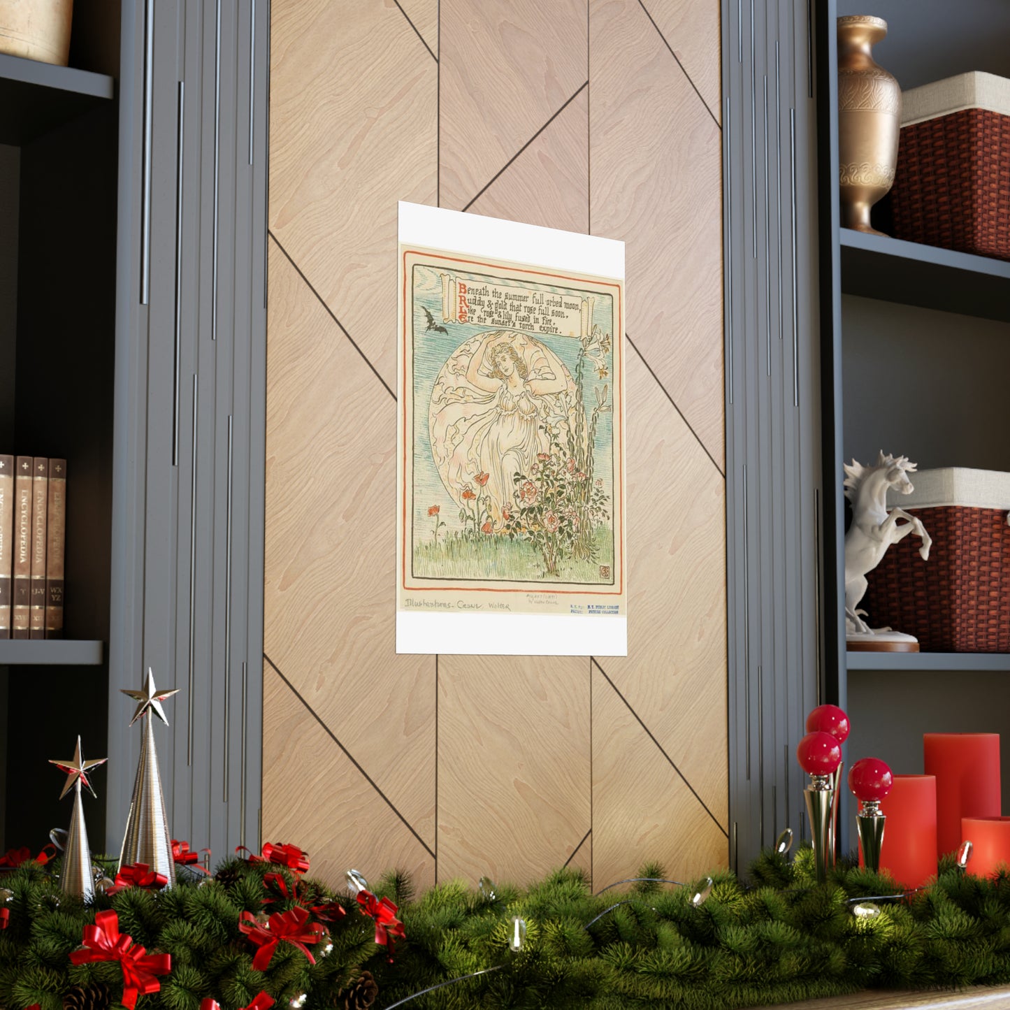 Beneath the summer full-orbed moon, ruddy & gold that rose full soon." High Quality Matte Wall Art Poster for Home, Office, Classroom