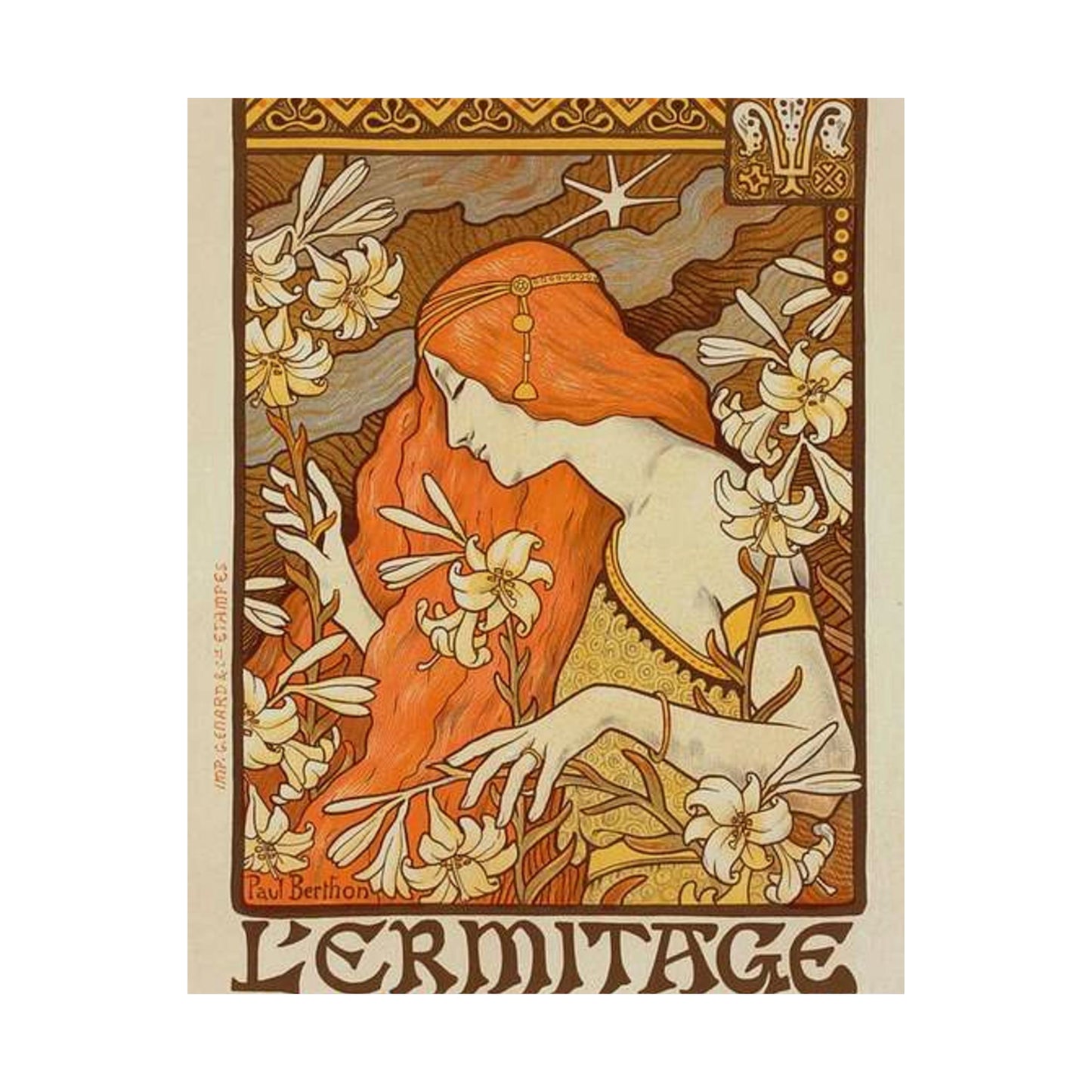 Paul Emile Berthon - Affiche pour la Revue "l'Érmitage. High Quality Matte Wall Art Poster for Home, Office, Classroom