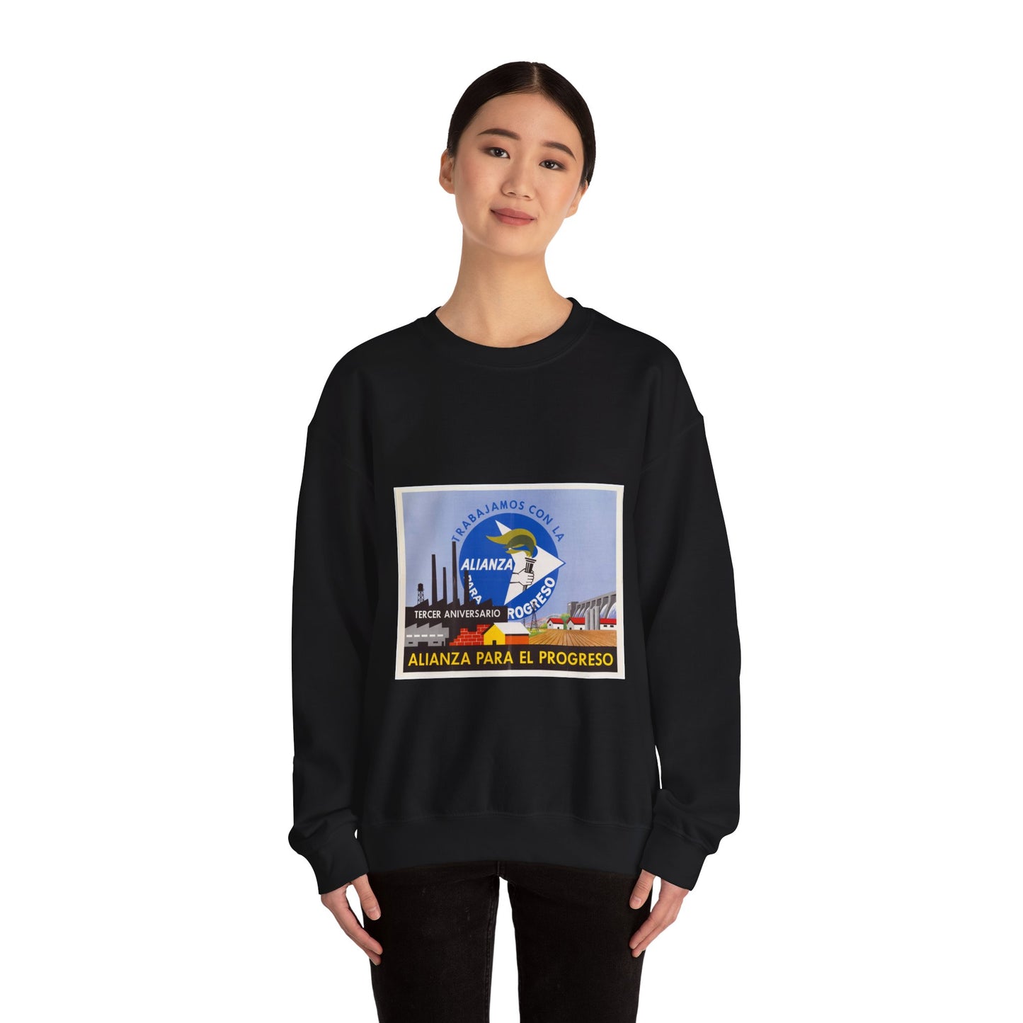 Alliance Posters, Cold War American Propaganda poster Black Heavy Blend Adult Crew Neck SweatShirt