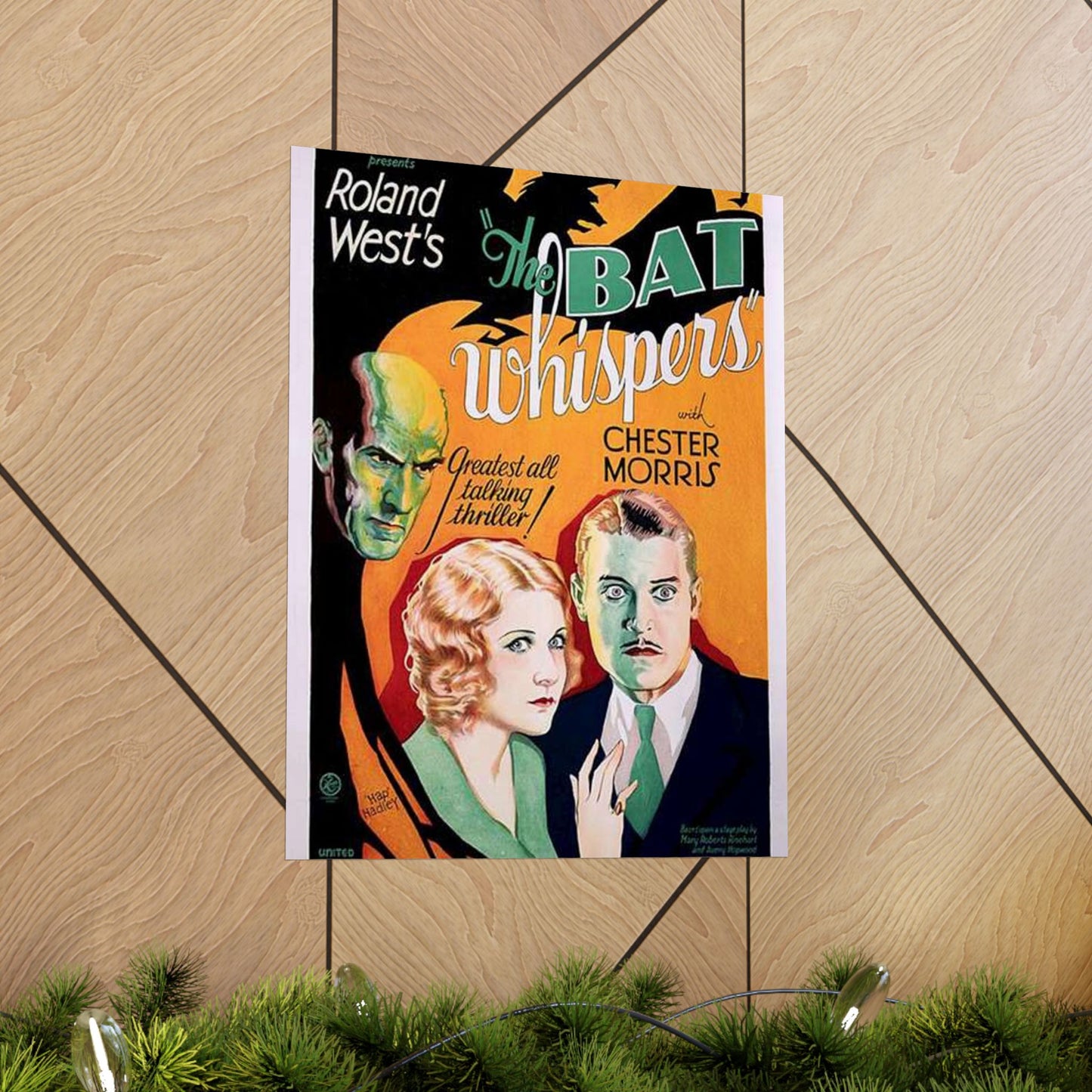 Batwhispers movie poster - Art Deco public domain image High Quality Matte Wall Art Poster for Home, Office, Classroom