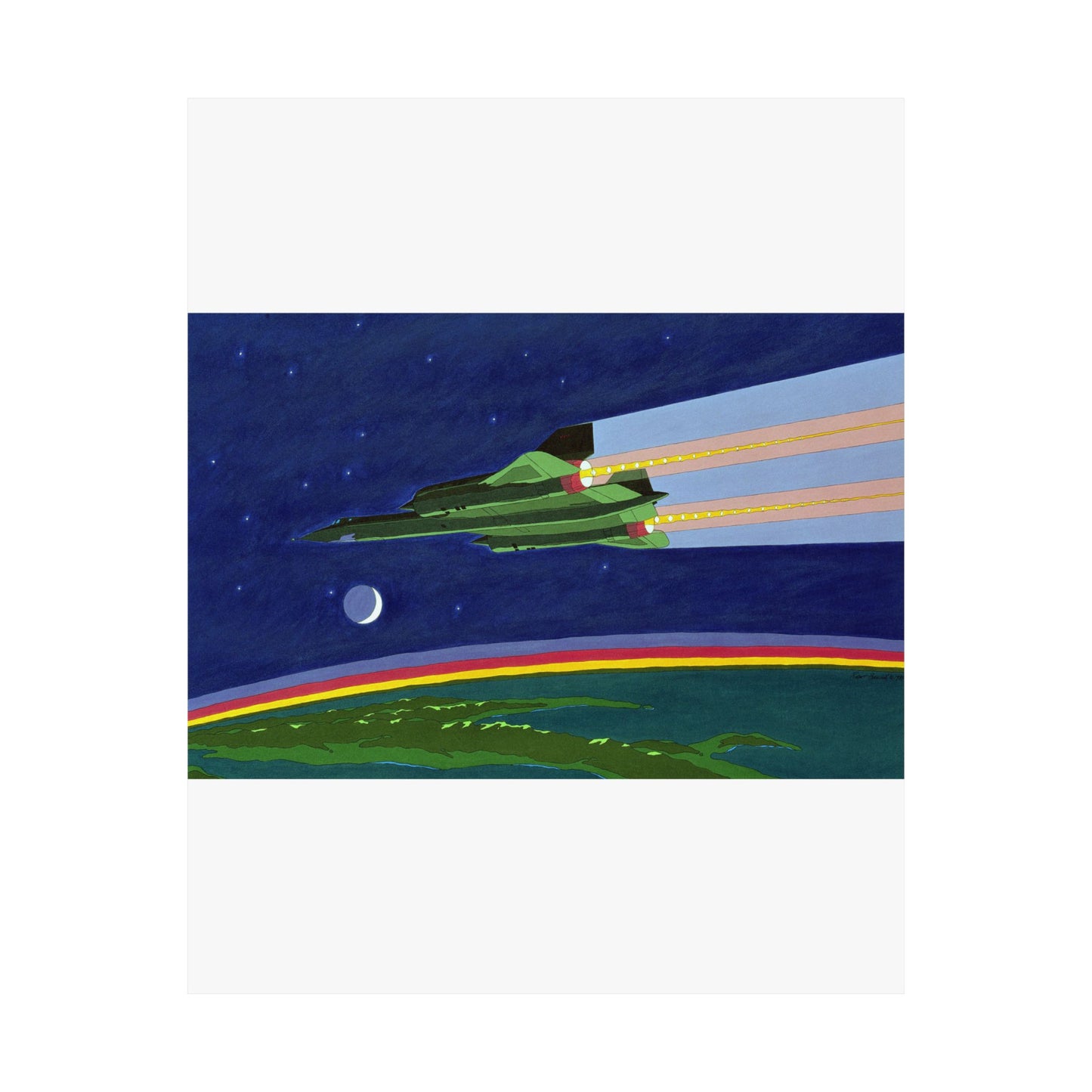 Artwork: "Blackbird at Sunrise" Artist: Bob Bausch, USAF Art Collection High Quality Matte Wall Art Poster for Home, Office, Classroom