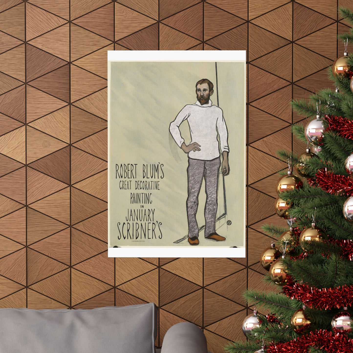 Robert Blum's great decorative painting in January Scribner's High Quality Matte Wall Art Poster for Home, Office, Classroom