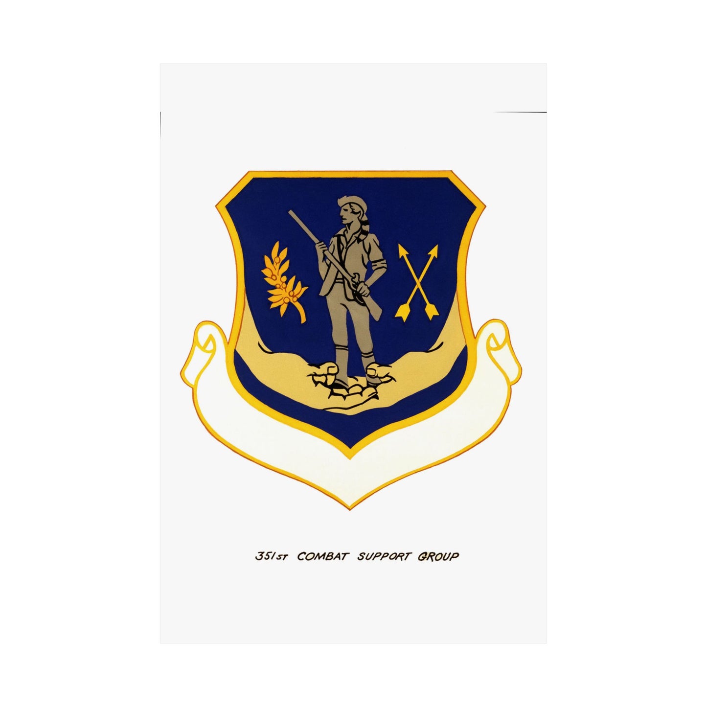 Official emblem for the 351st Combat Support Group High Quality Matte Wall Art Poster for Home, Office, Classroom