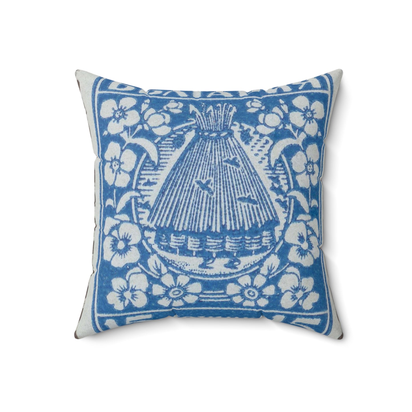 Frimärke ur Gösta Bodmans filatelistiska motivsamling, påbörjad 1950.Frimärke från Bulgarien, 1940. Motiv av bikupa. "Lanbrukspropaganda". Decorative Accent Square Pillow