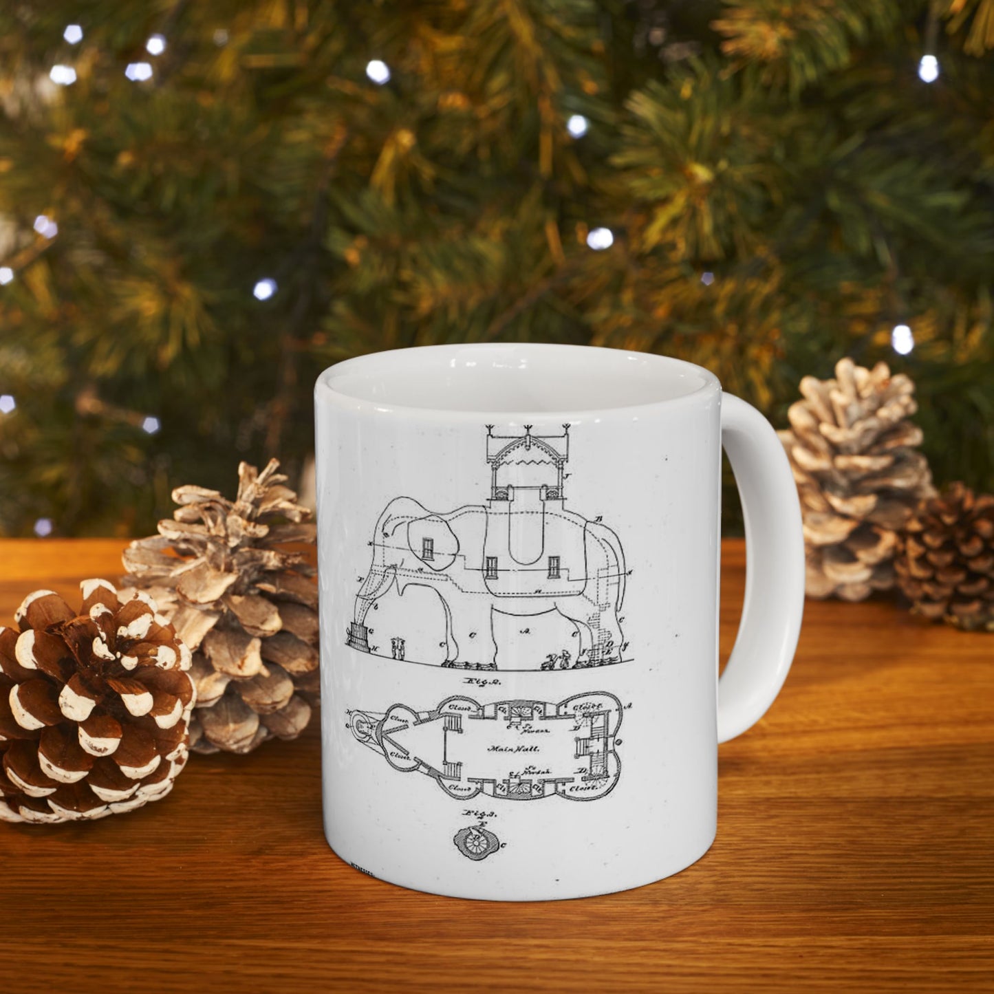 Patent Drawing of Engine - Lucy-USpatent268503 1882 Public domain image Beautiful Novelty Ceramic Coffee Mug 11oz