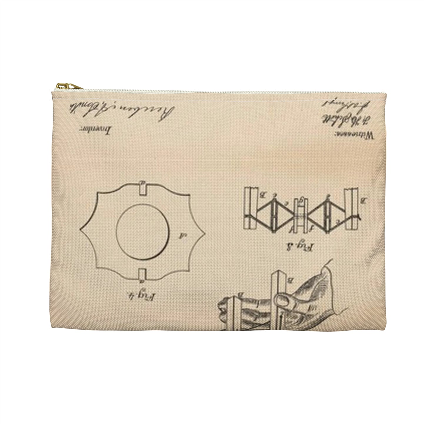 Patent drawing - for a Toy Gymnast Public domain image Large Organizer Pouch with Black Zipper