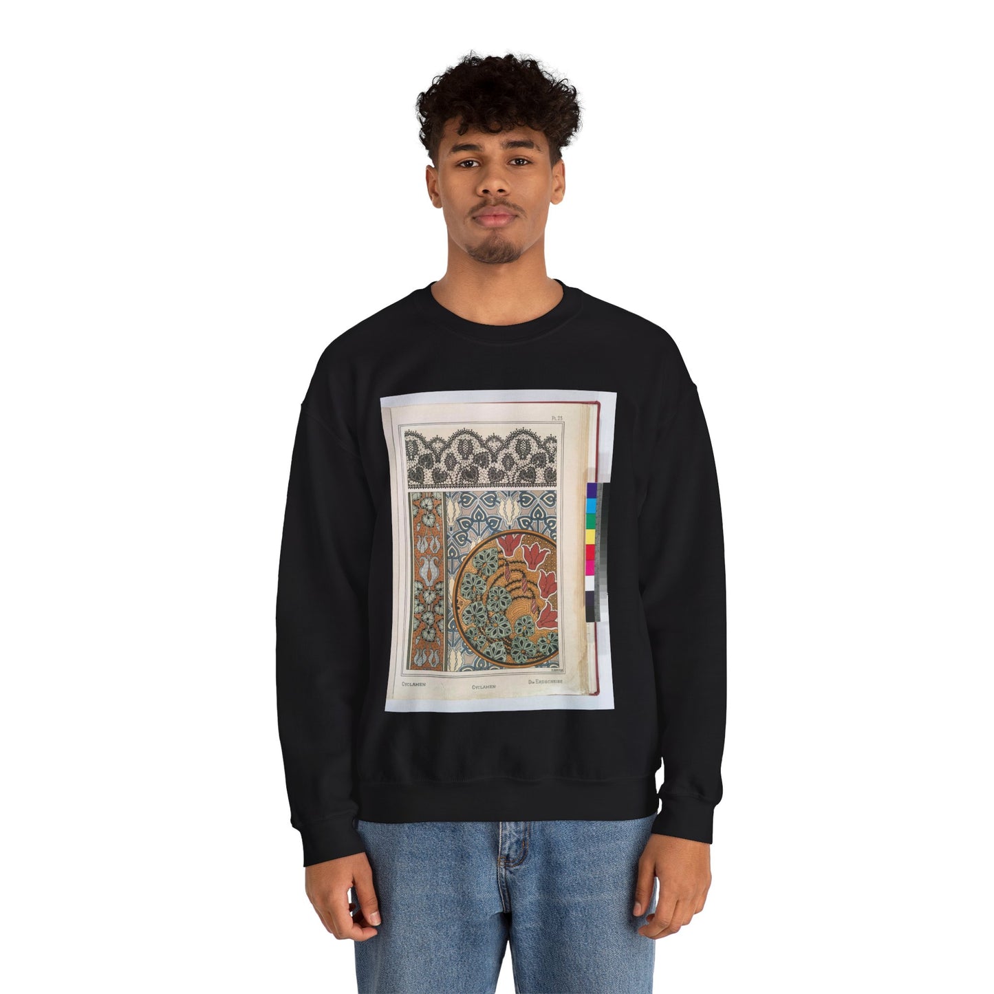 Cyclamen, E. Hervegh. Eugene Grasset, compiler Black Heavy Blend Adult Crew Neck SweatShirt