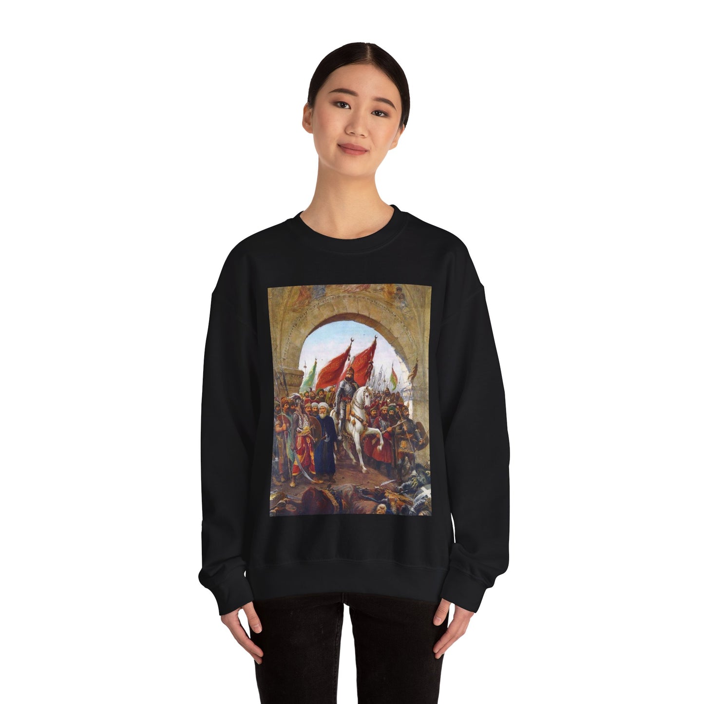 Zonaro GatesofConst - Public domain scan of drawing Black Heavy Blend Adult Crew Neck SweatShirt