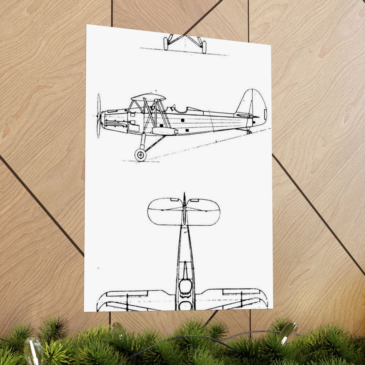 Patent drawing - Gotha Go.145 3-view L'Aerophile August 1937 Public domain image High Quality Matte Wall Art Poster for Home, Office, Classroom