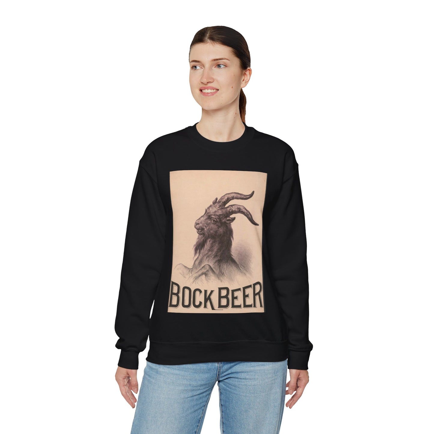 Bock Beer - Print, Library of Congress collection Black Heavy Blend Adult Crew Neck SweatShirt