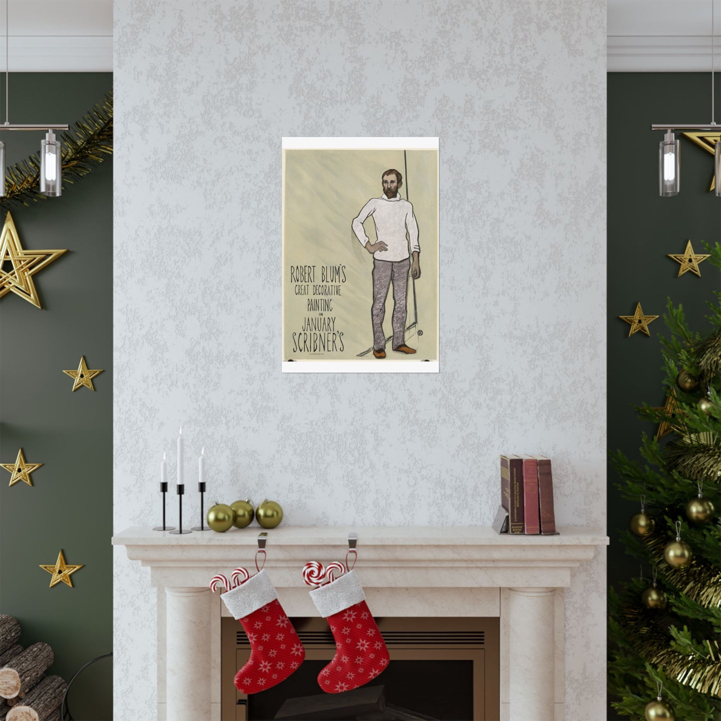 Robert Blum's great decorative painting in January Scribner's High Quality Matte Wall Art Poster for Home, Office, Classroom