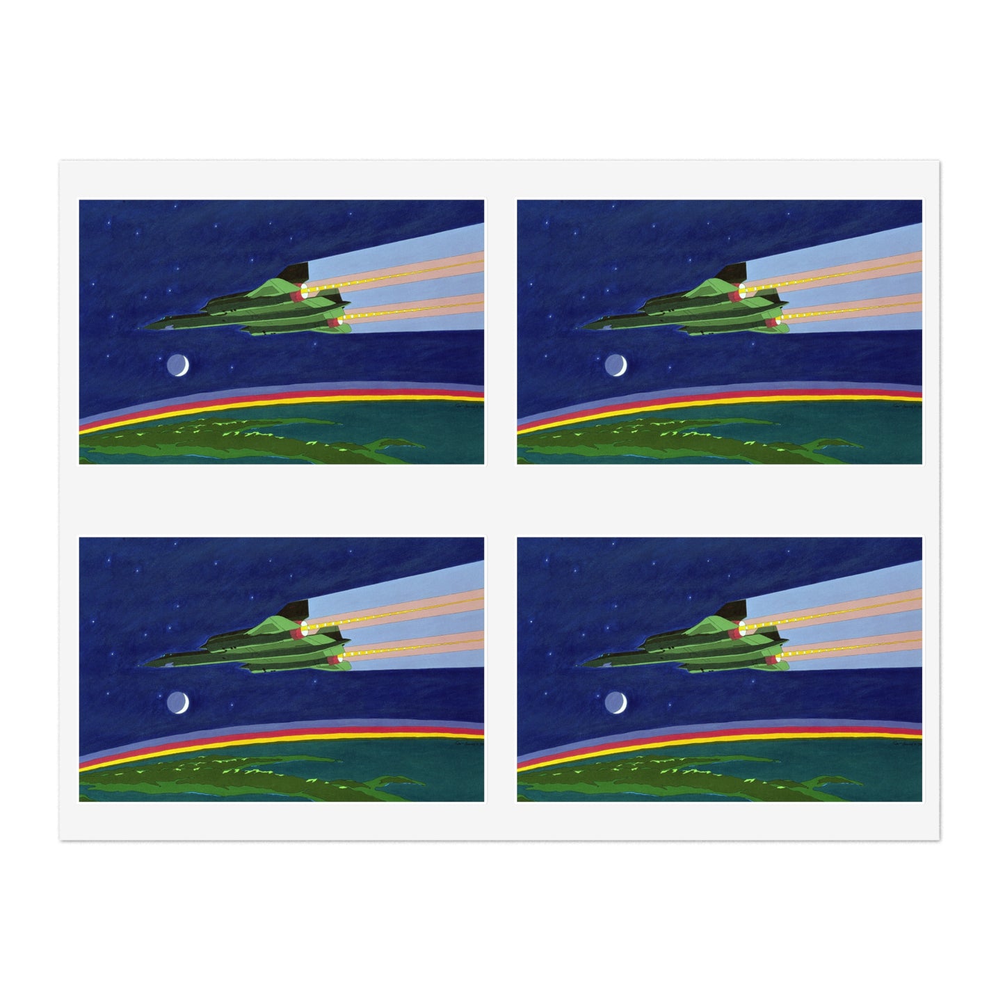 Artwork: "Blackbird at Sunrise" Artist: Bob Bausch, USAF Art Collection Laminated UV Protective Vinyl Stickers