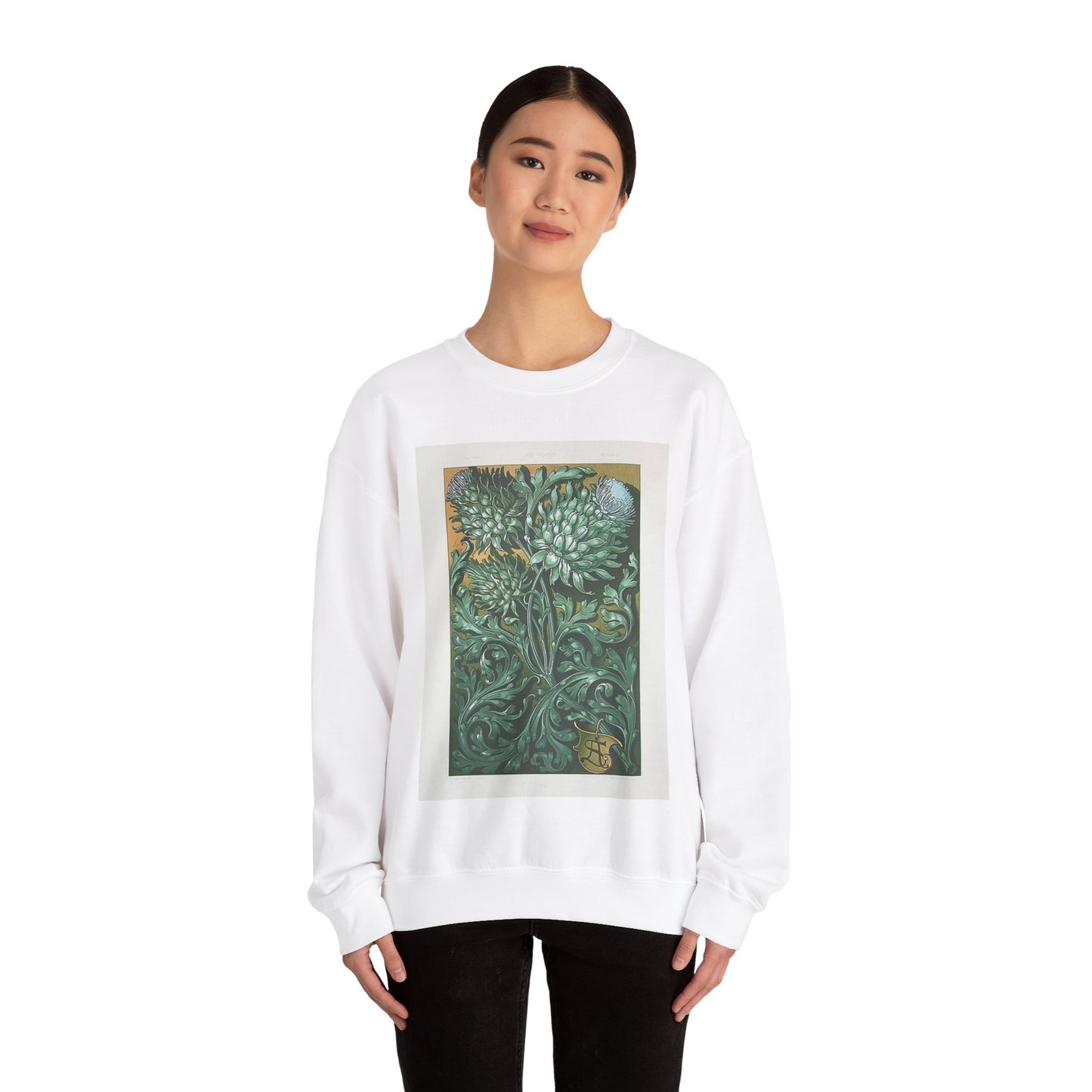 Anton Seder Artichokes - Drawing. Public domain image. White Heavy Blend Adult Crew Neck SweatShirt