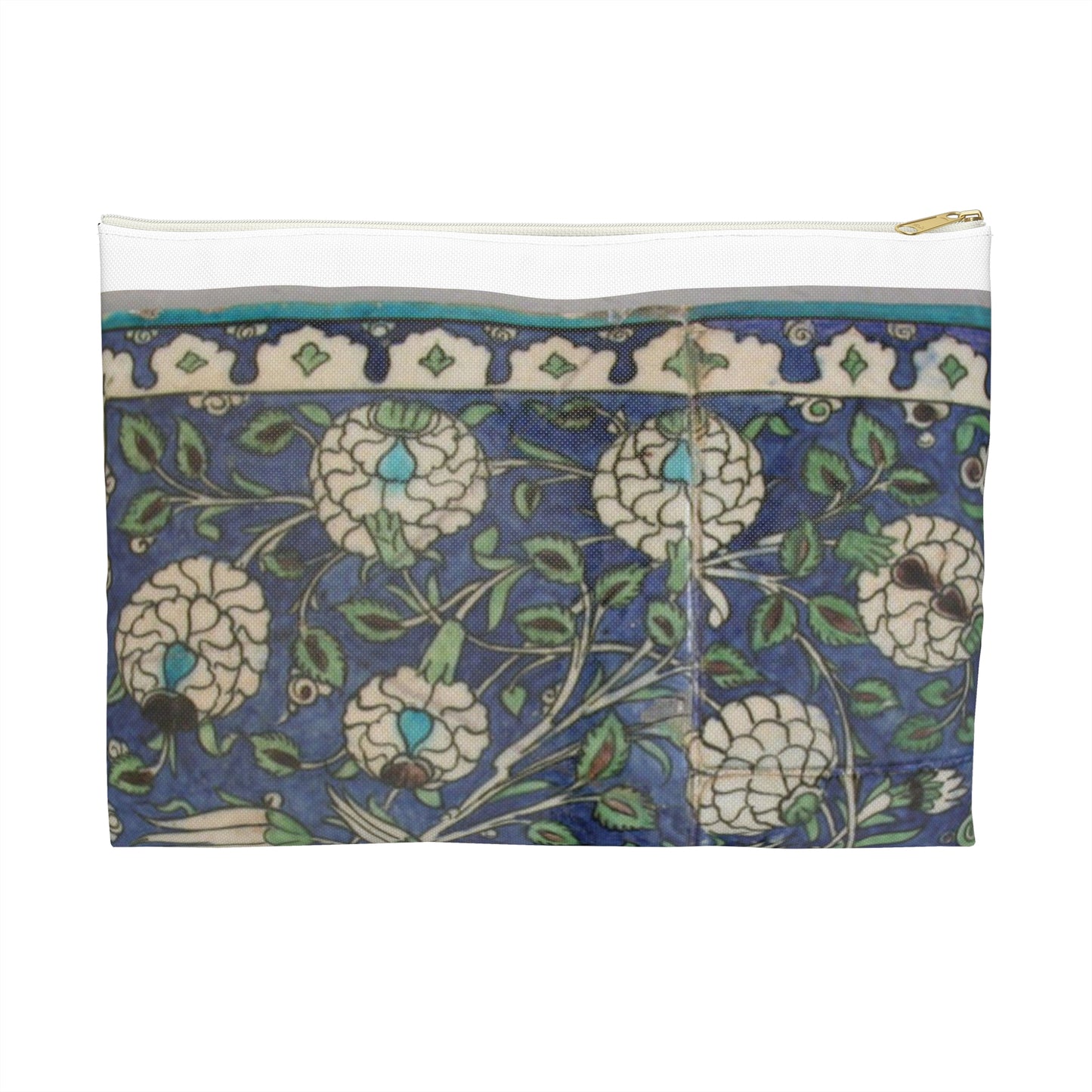 Tile Panel, 15th century - Public domain photo of museum object Large Organizer Pouch with Black Zipper