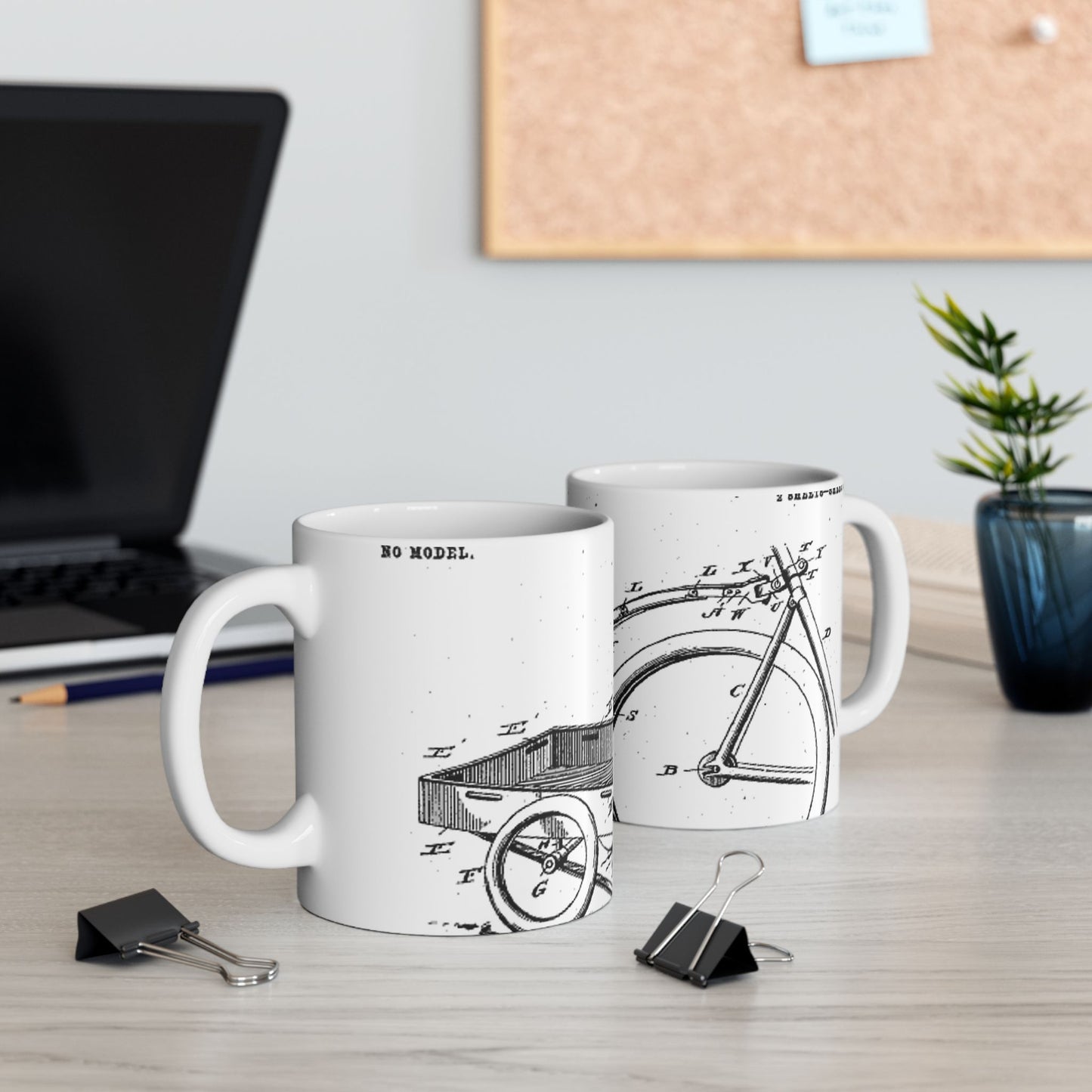 Patent Drawing of Engine - Bicycle Trailer Patent (1903) Public domain image Beautiful Novelty Ceramic Coffee Mug 11oz