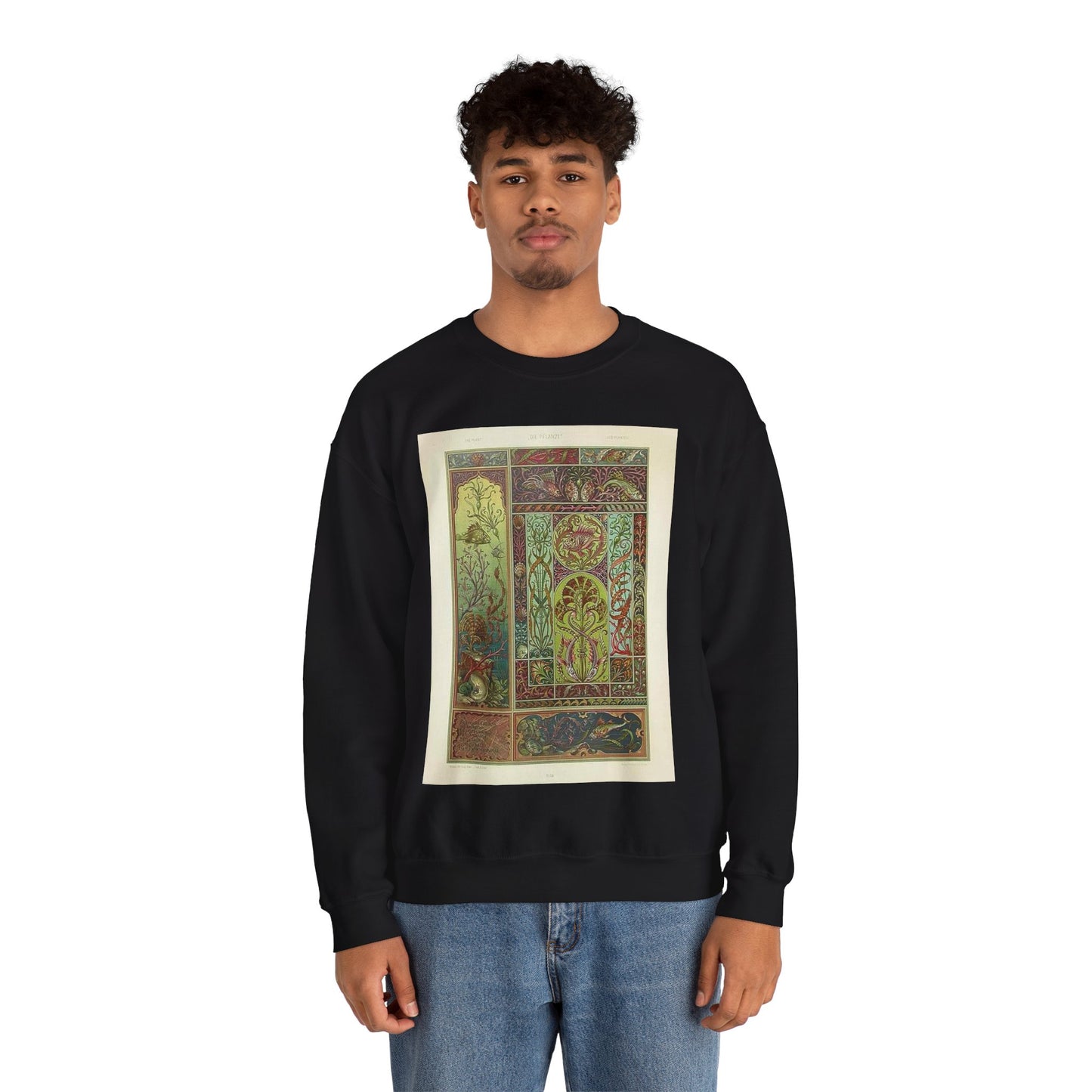 Anton Seder Sealife - Drawing. Public domain image. Black Heavy Blend Adult Crew Neck SweatShirt