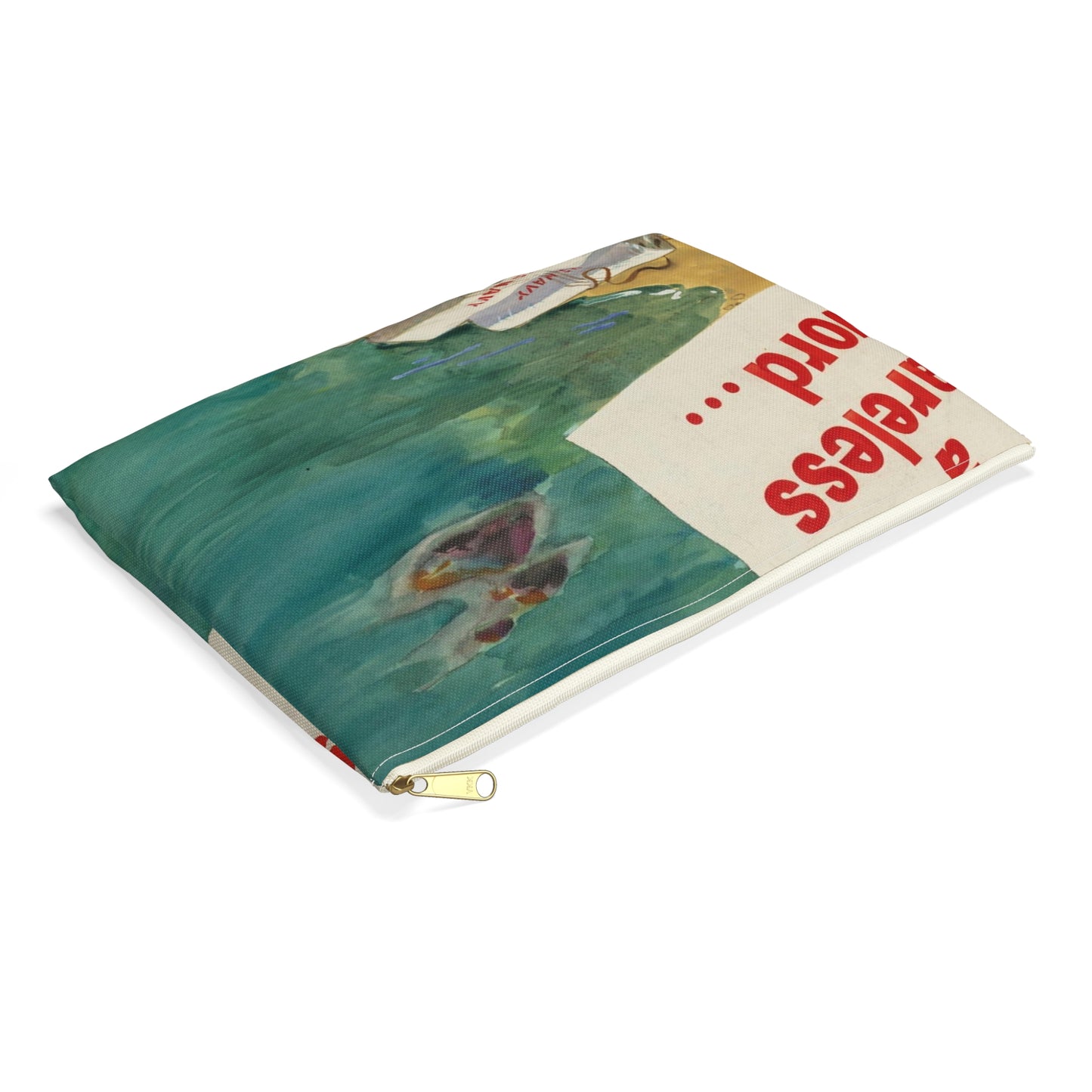 A Careless Word... Another Loss Large Organizer Pouch with Black Zipper