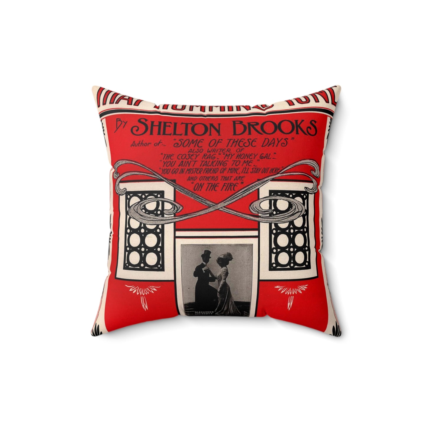 That humming tune - Public domain American sheet music Decorative Accent Square Pillow