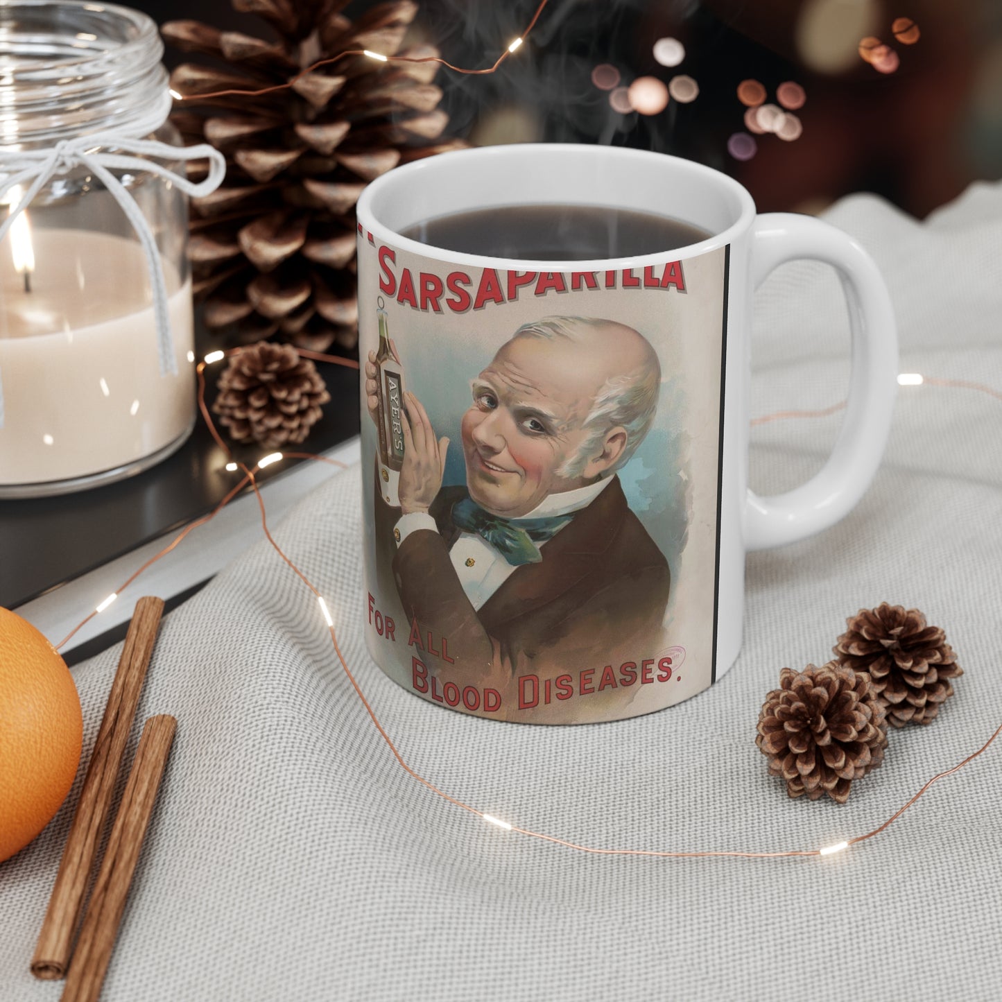 Ayer's sarsaparilla, for all blood diseases, cures others, will cure you Beautiful Novelty Ceramic Coffee Mug 11oz