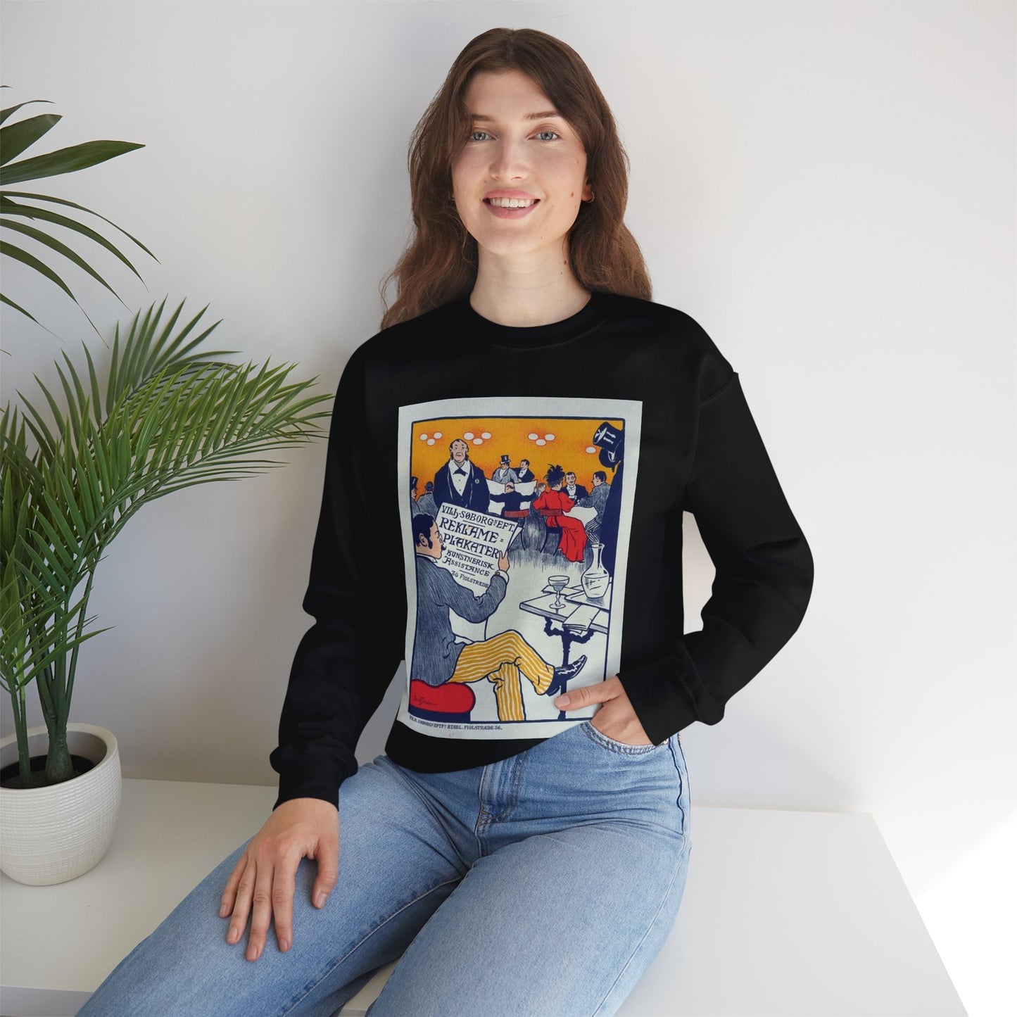 Affiche danoise pour les "Affiches artistiques Wilh. Söborg". Black Heavy Blend Adult Crew Neck SweatShirt