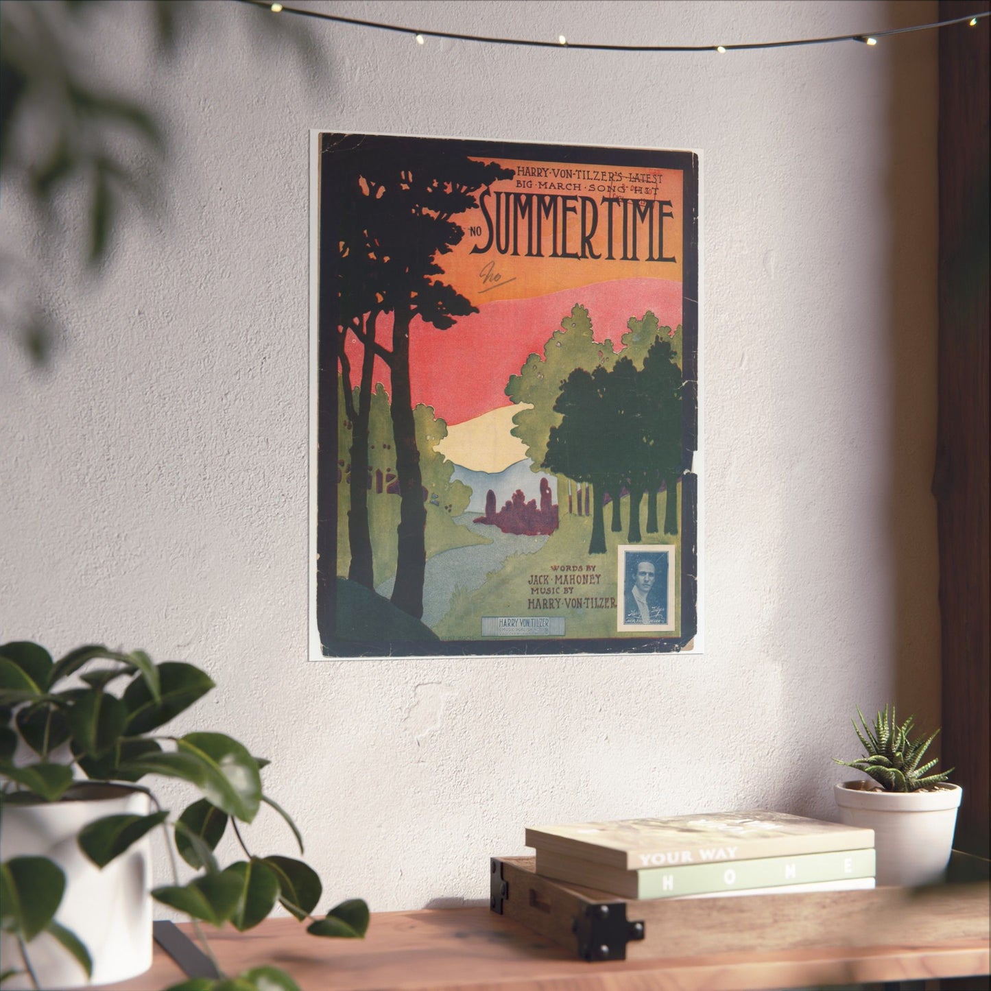 Summertime, musical notation - Public domain American sheet music High Quality Matte Wall Art Poster for Home, Office, Classroom