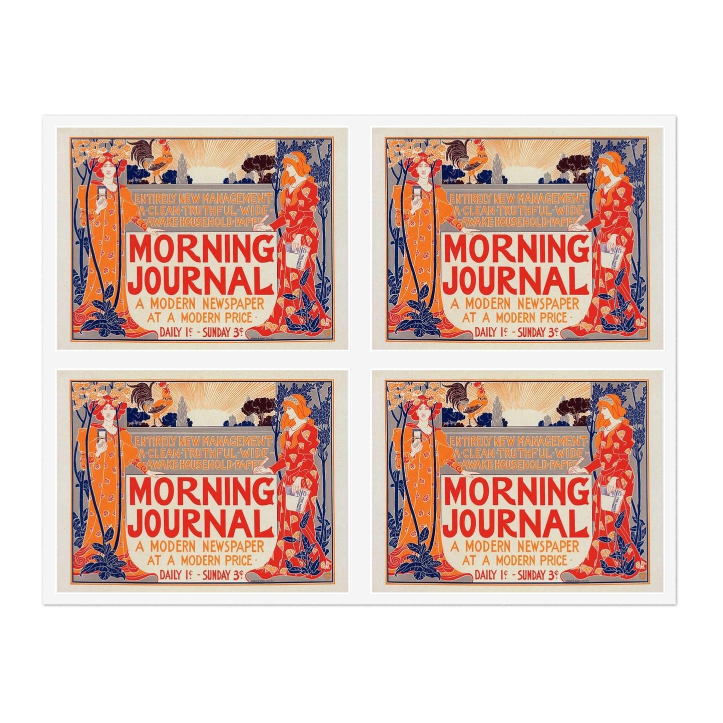 Louis Rhead - Affiche américaine pour le "Morning Journal". Laminated UV Protective Vinyl Stickers